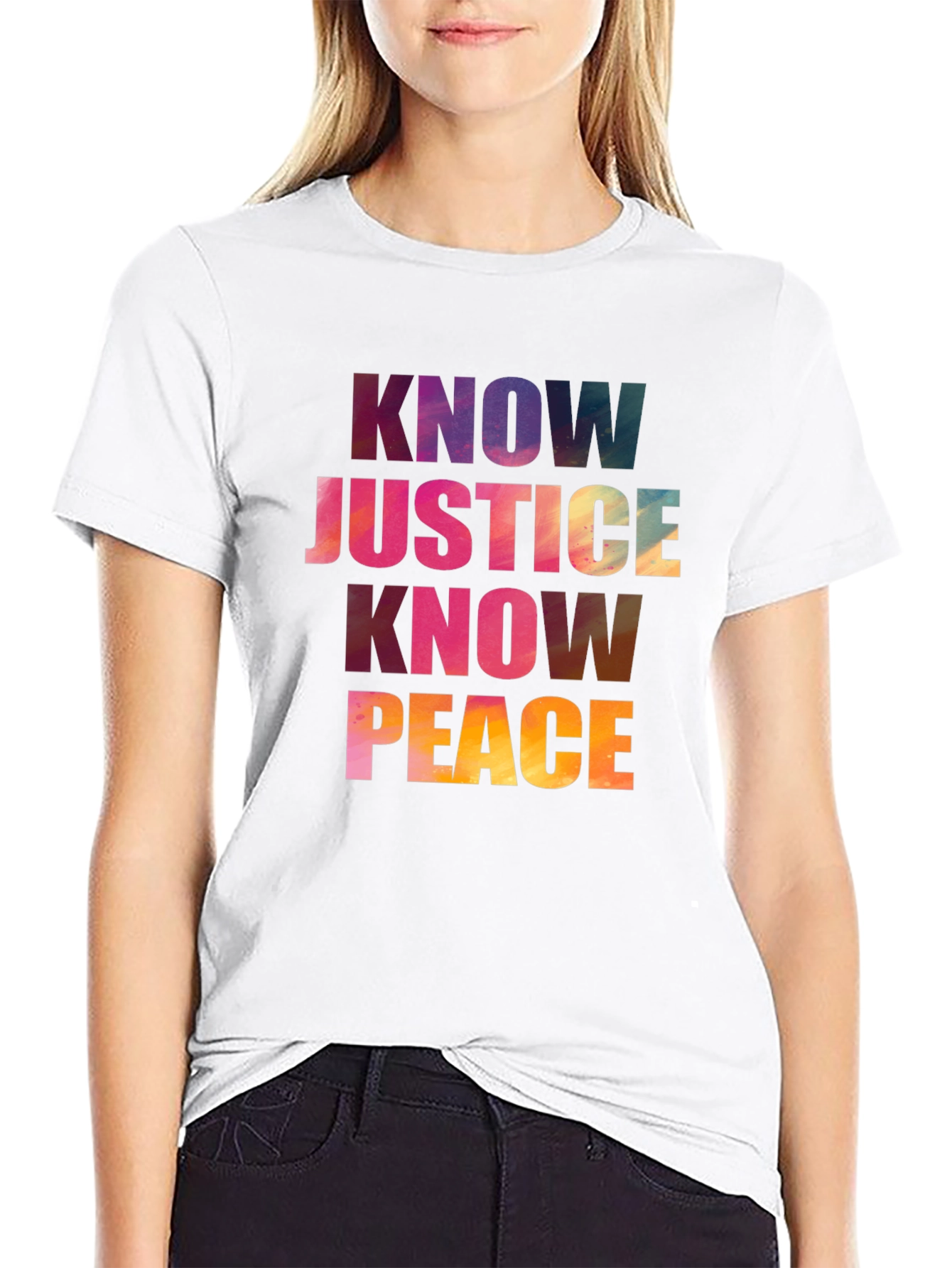 Know Justice Know Peace Graphic T-Shirt