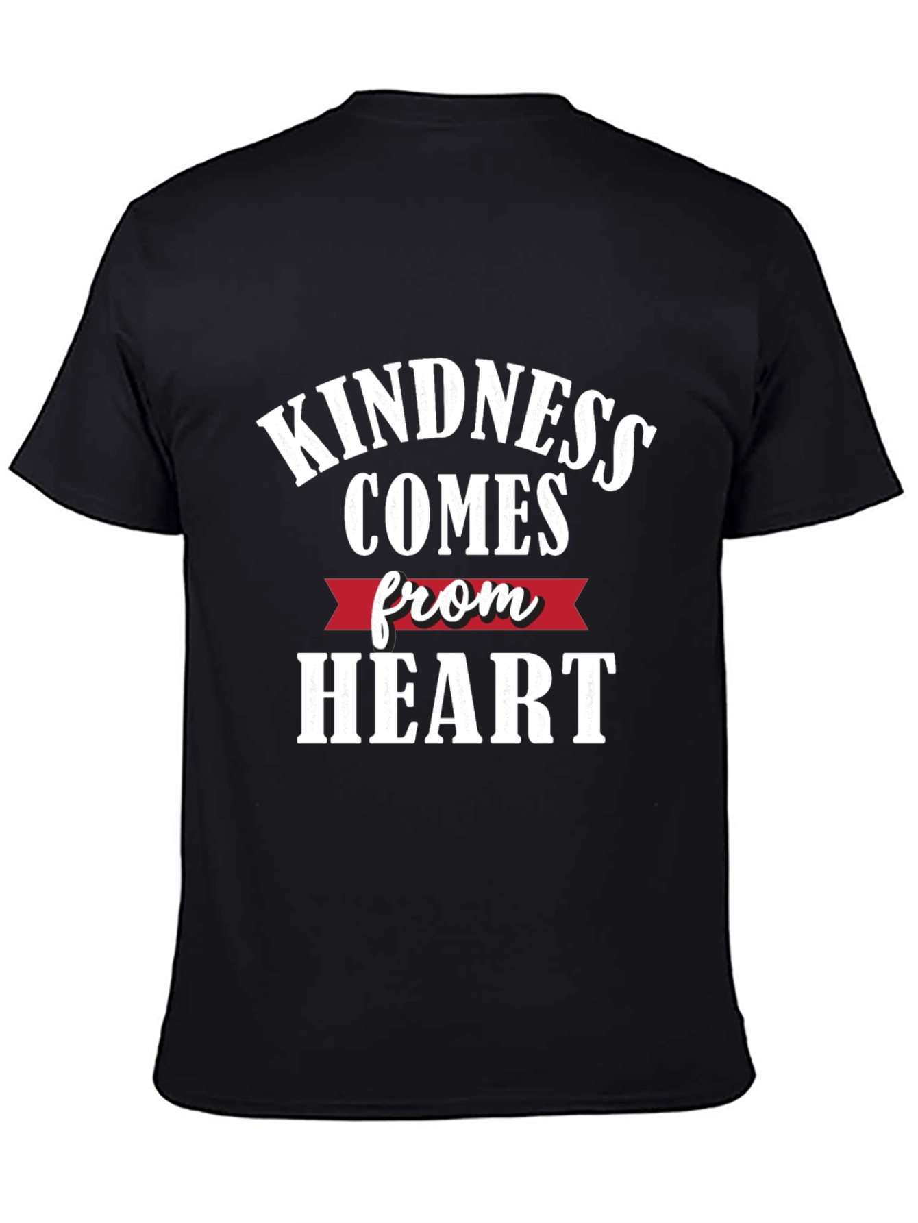 Kindness Comes From Heart Black Graphic Tee