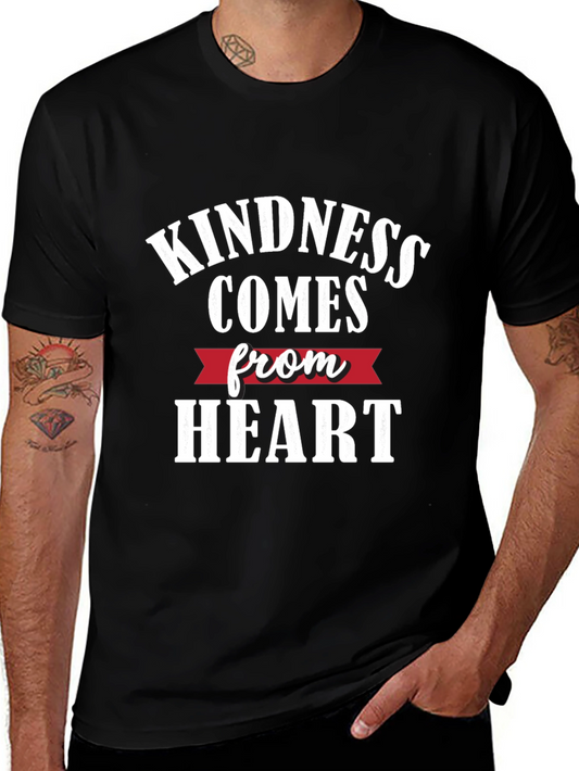 Kindness Comes From Heart Black Graphic Tee