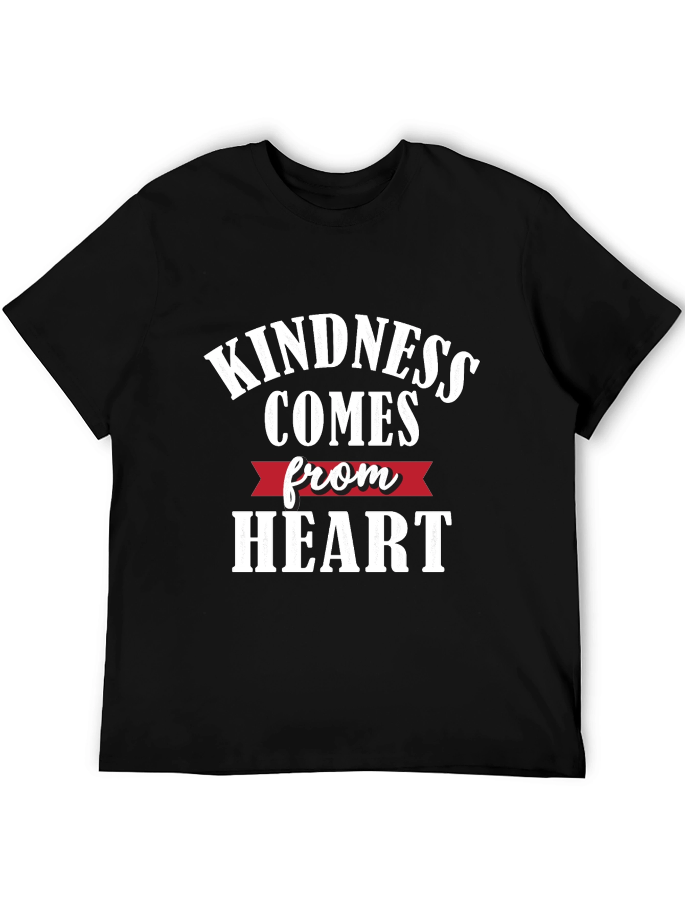 Kindness Comes From Heart Black Graphic Tee