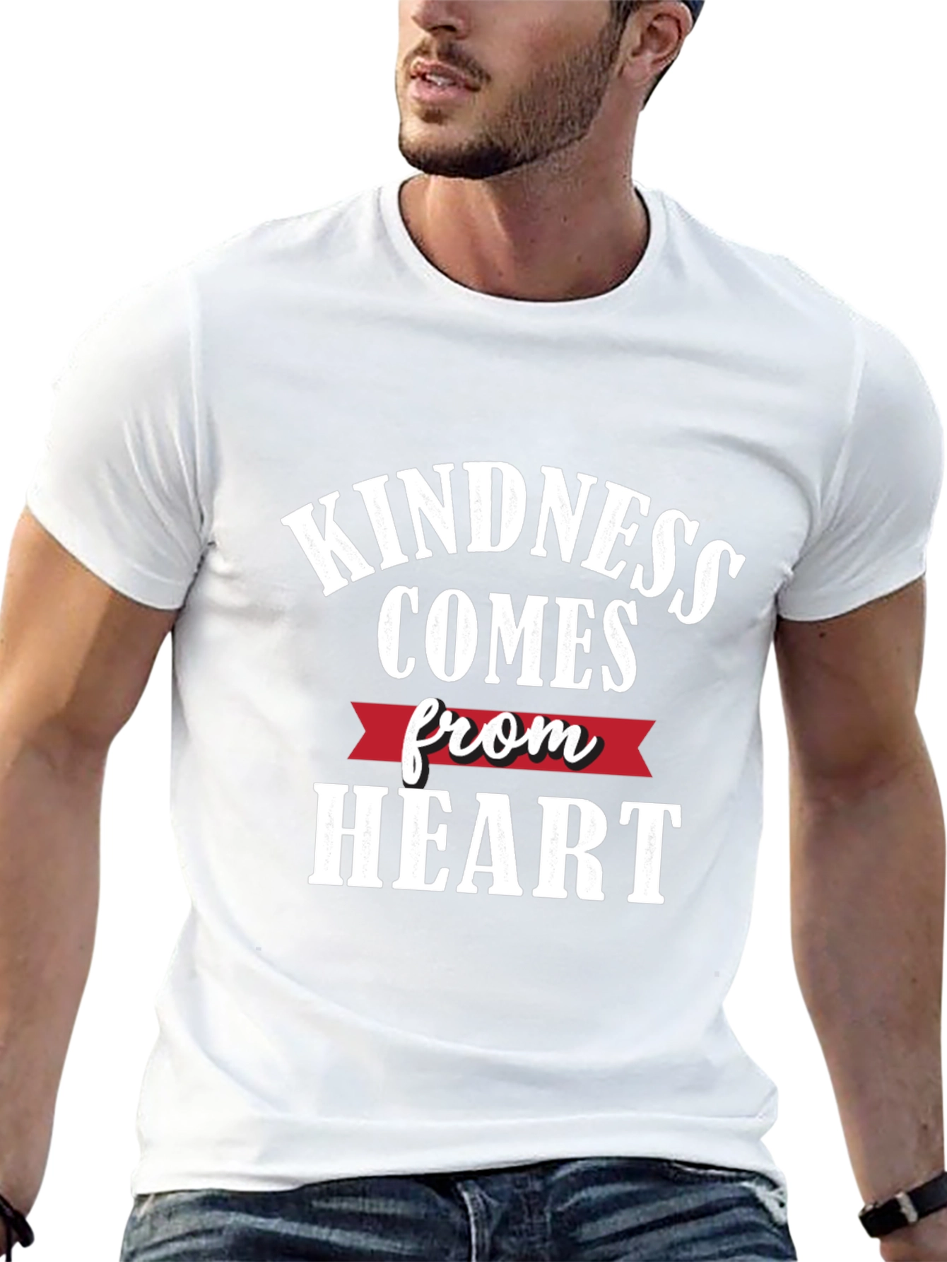 Kindness Comes From Heart Black Graphic Tee