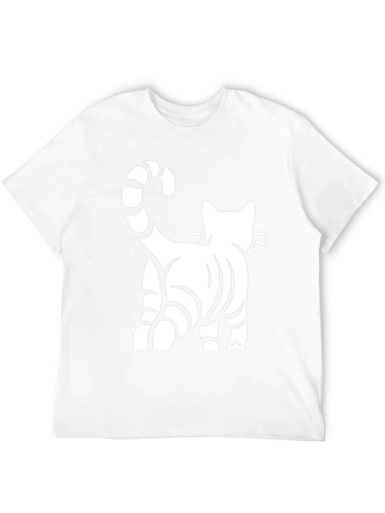 Cool Cat Back Print Black T-Shirt