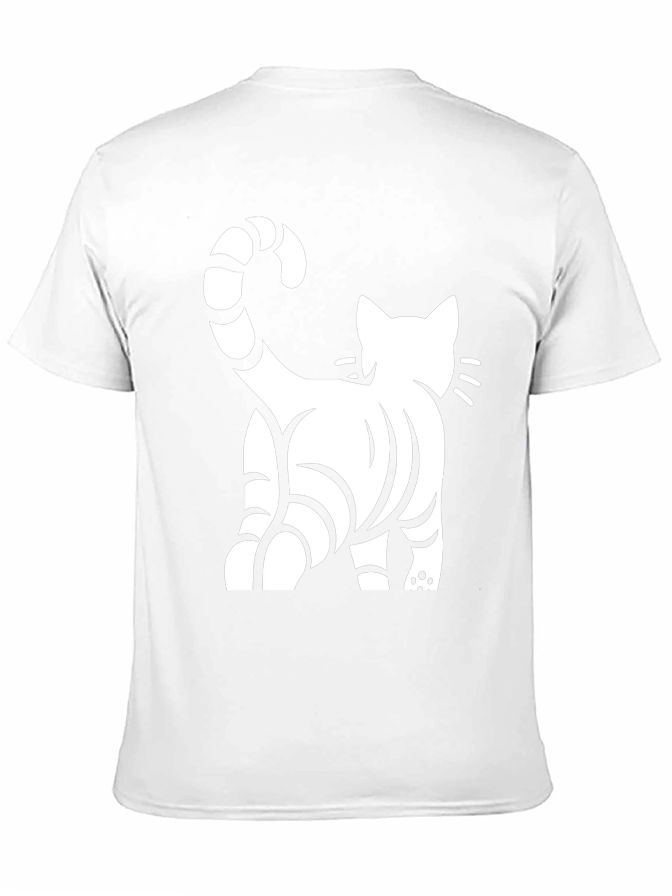 Cool Cat Back Print Black T-Shirt