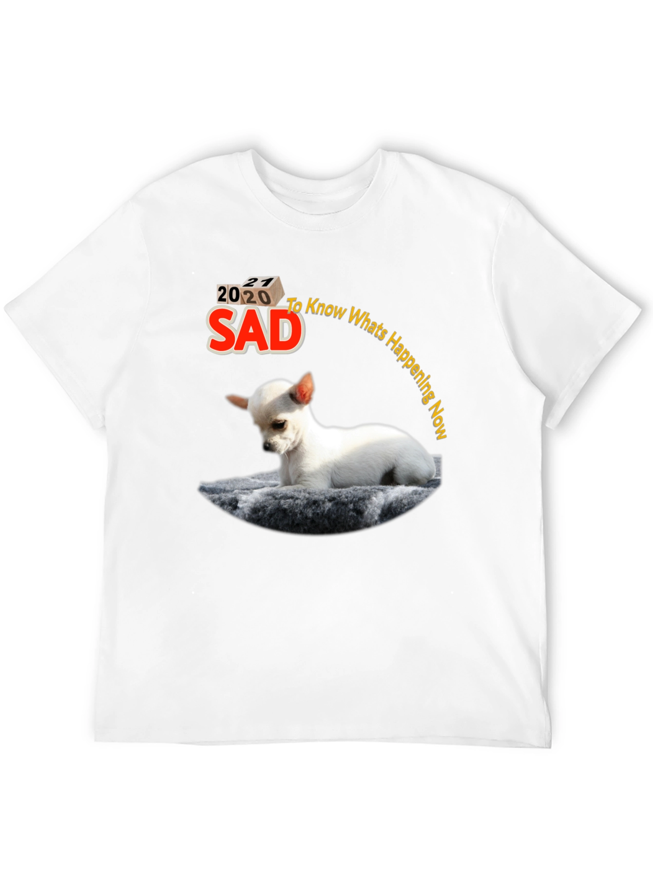 Sad 2020-2021 Dog Graphic Tee - Mens Black T-Shirt