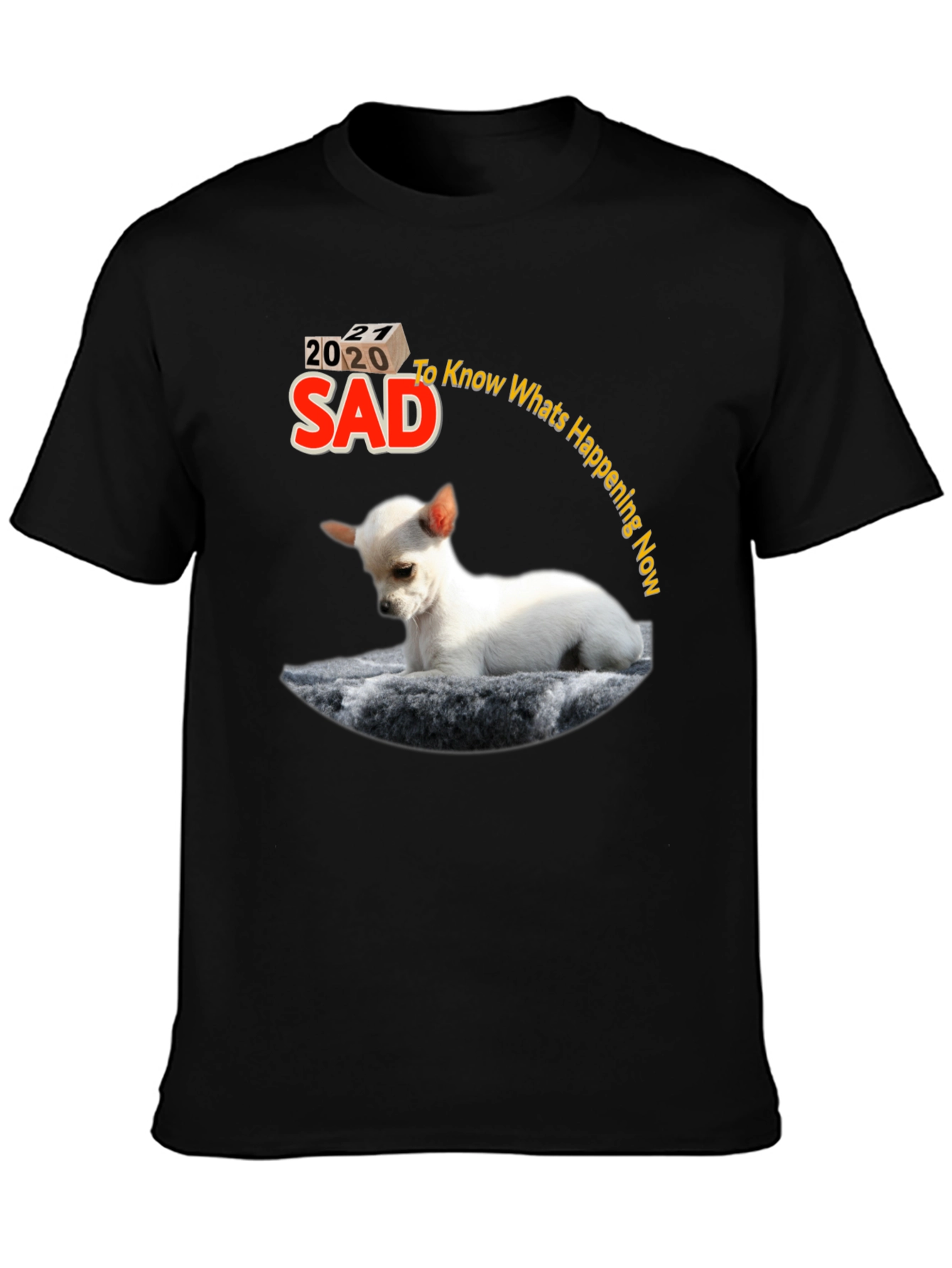 Sad 2020-2021 Dog Graphic Tee - Mens Black T-Shirt