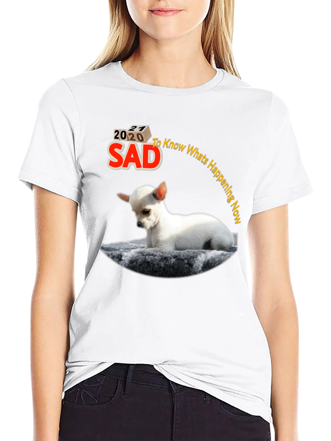 Sad 2020-2021 Dog Graphic Tee - Mens Black T-Shirt