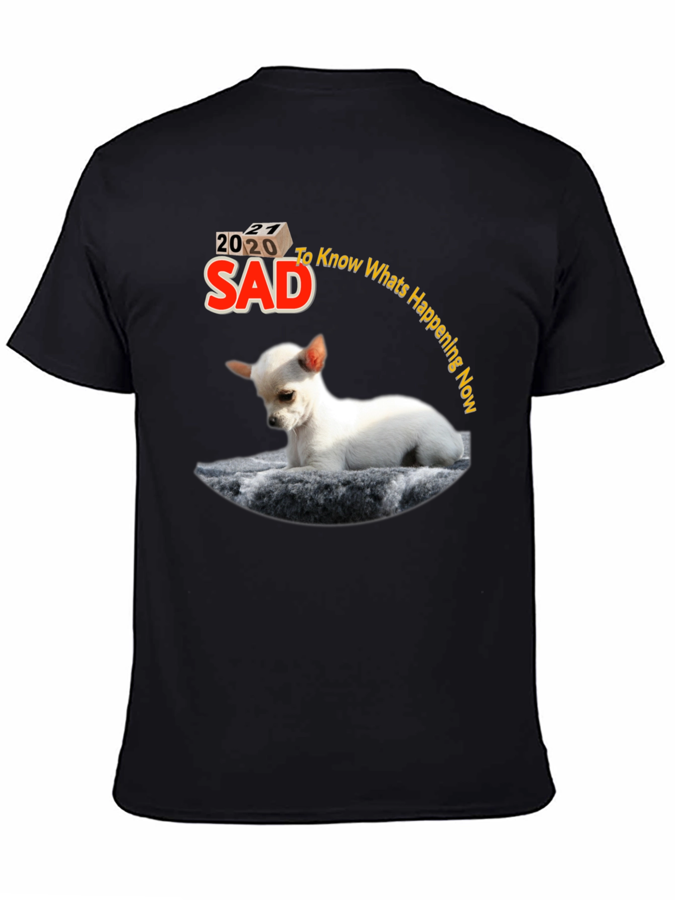 Sad 2020-2021 Dog Graphic Tee - Mens Black T-Shirt