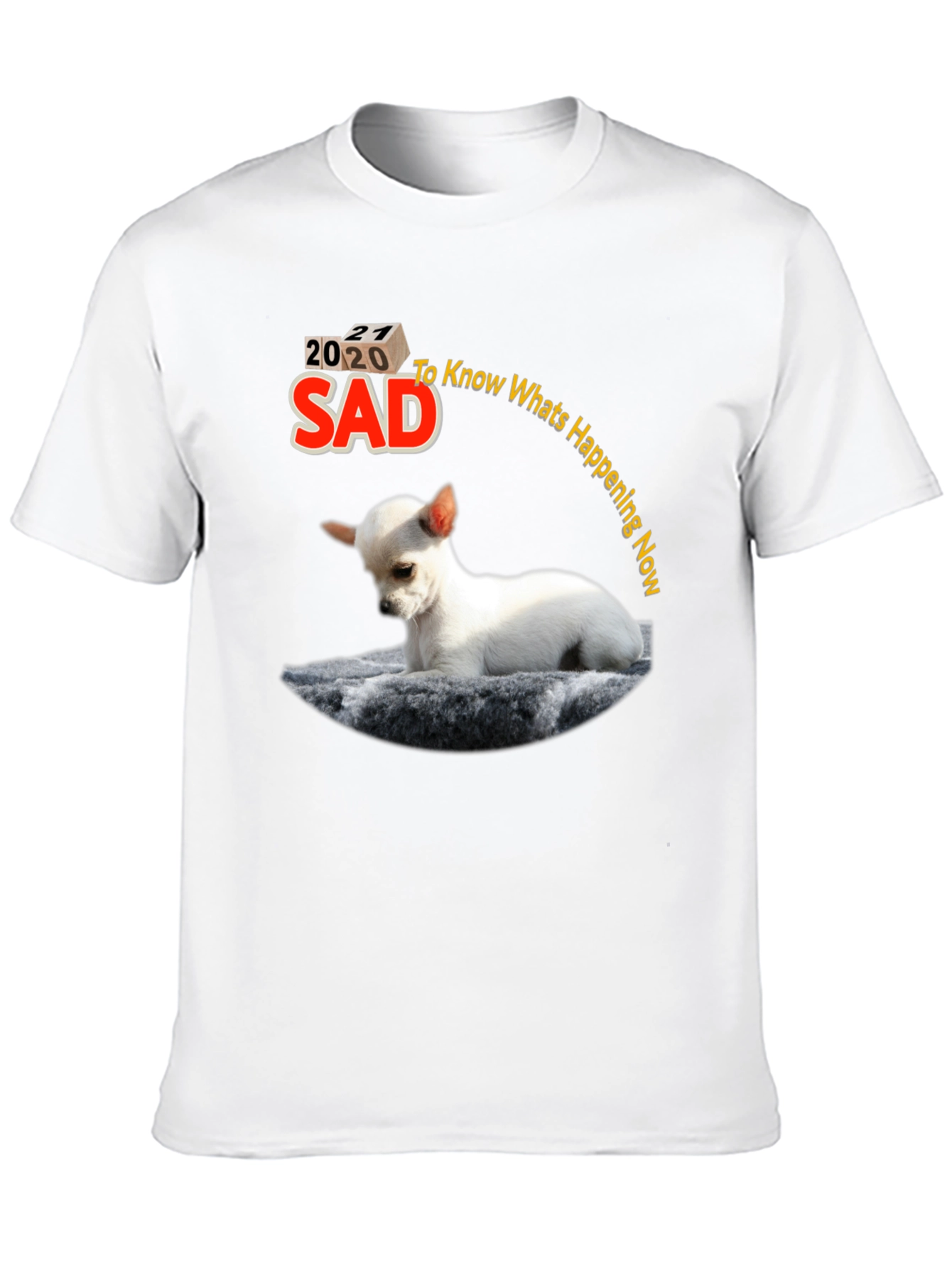Sad 2020-2021 Dog Graphic Tee - Mens Black T-Shirt
