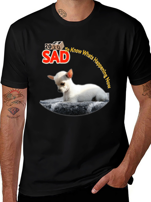 Sad 2020-2021 Dog Graphic Tee - Mens Black T-Shirt
