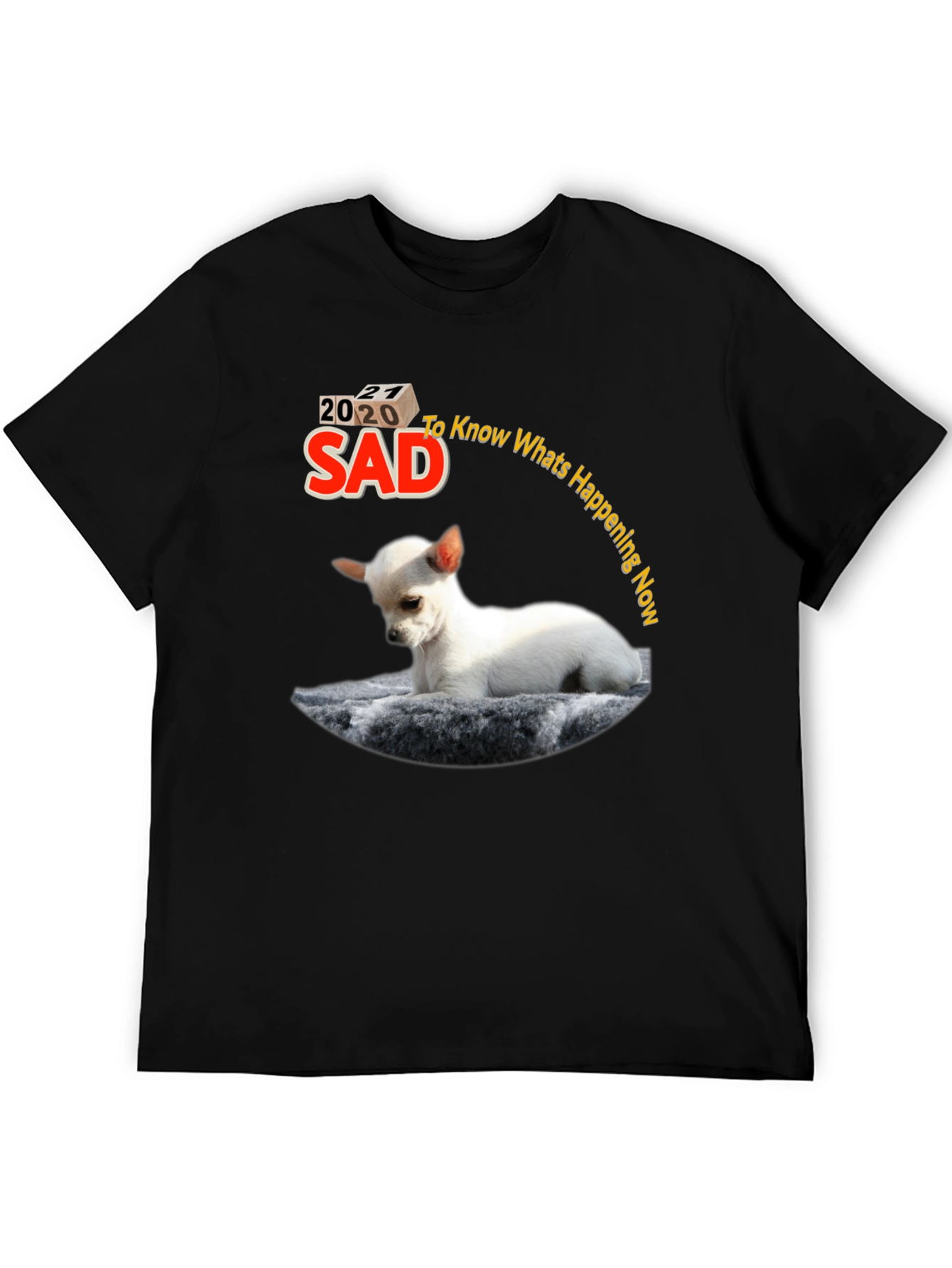 Sad 2020-2021 Dog Graphic Tee - Mens Black T-Shirt