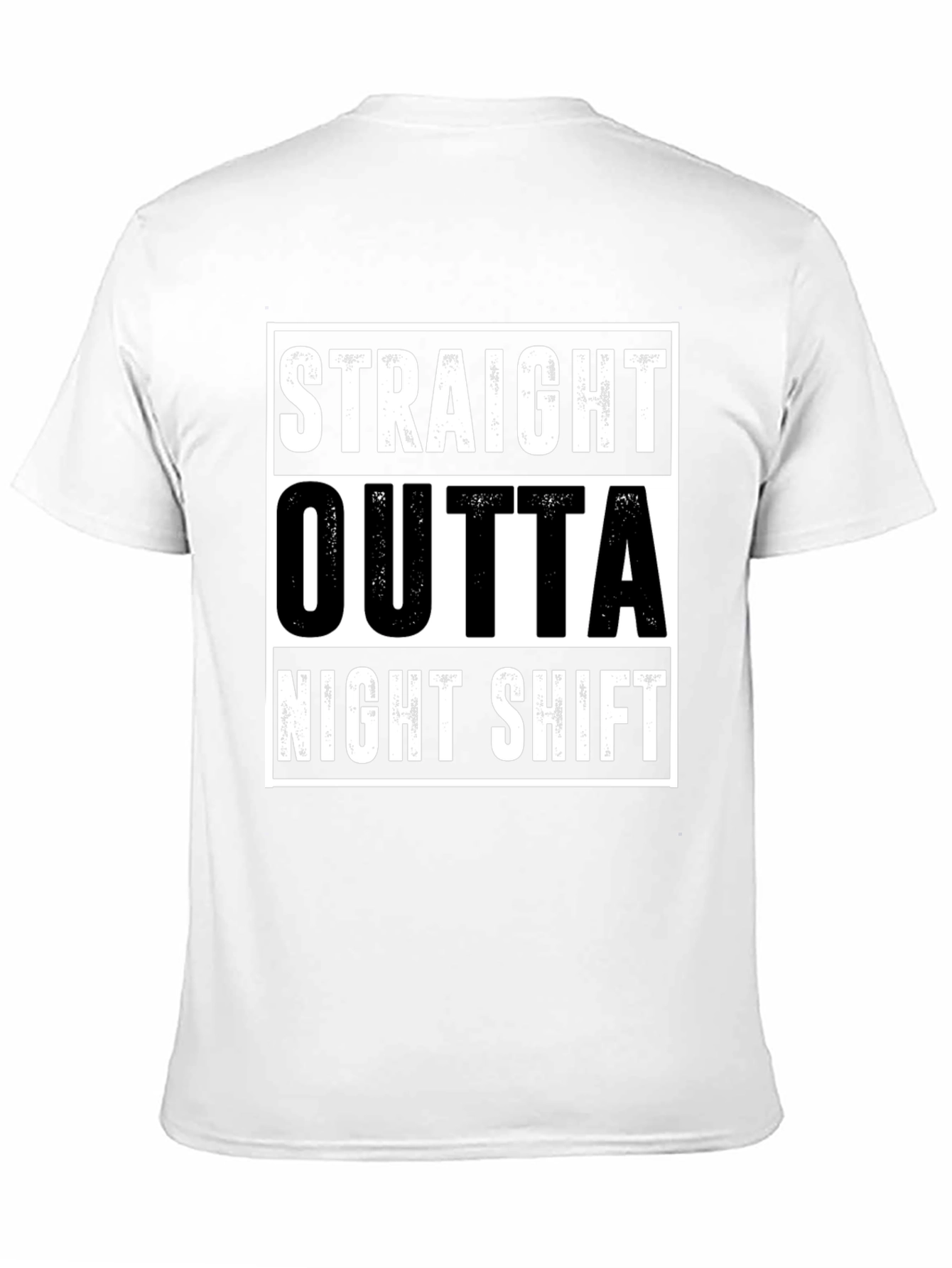 Straight Outta Night Shift Black Graphic Tee