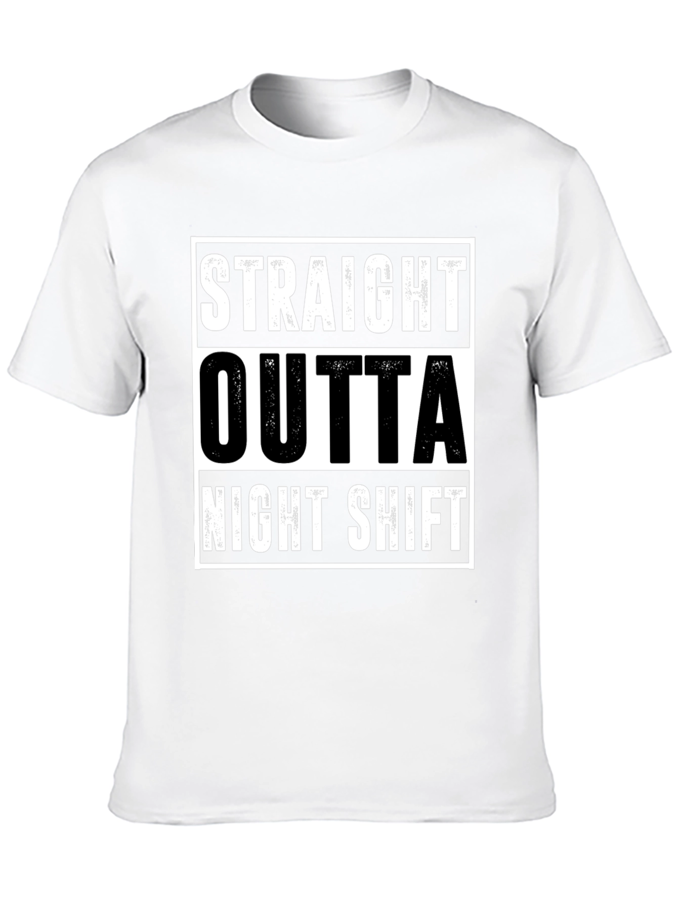 Straight Outta Night Shift Black Graphic Tee