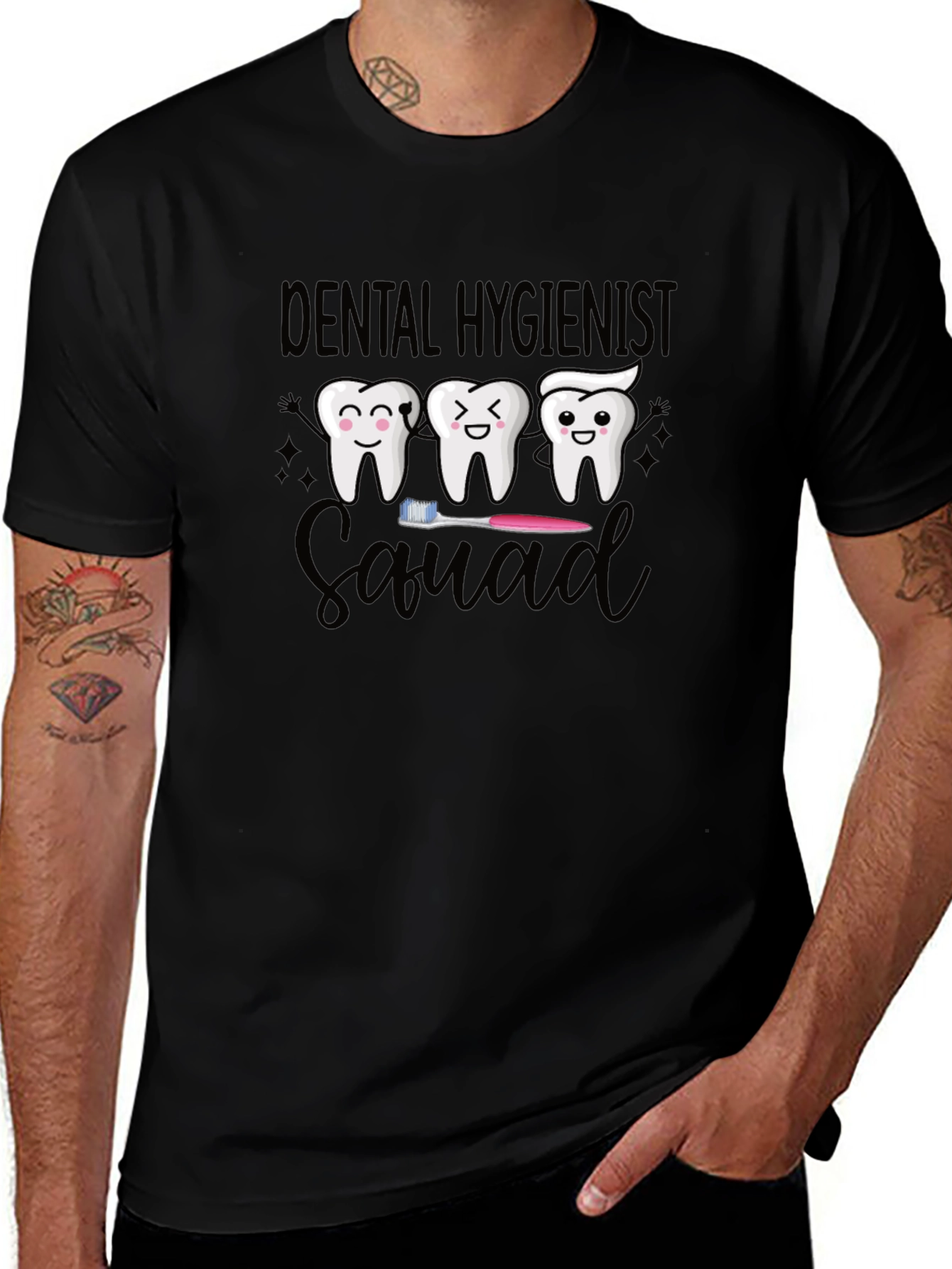 Dental Hygienist Squad Graphic Tee - Black