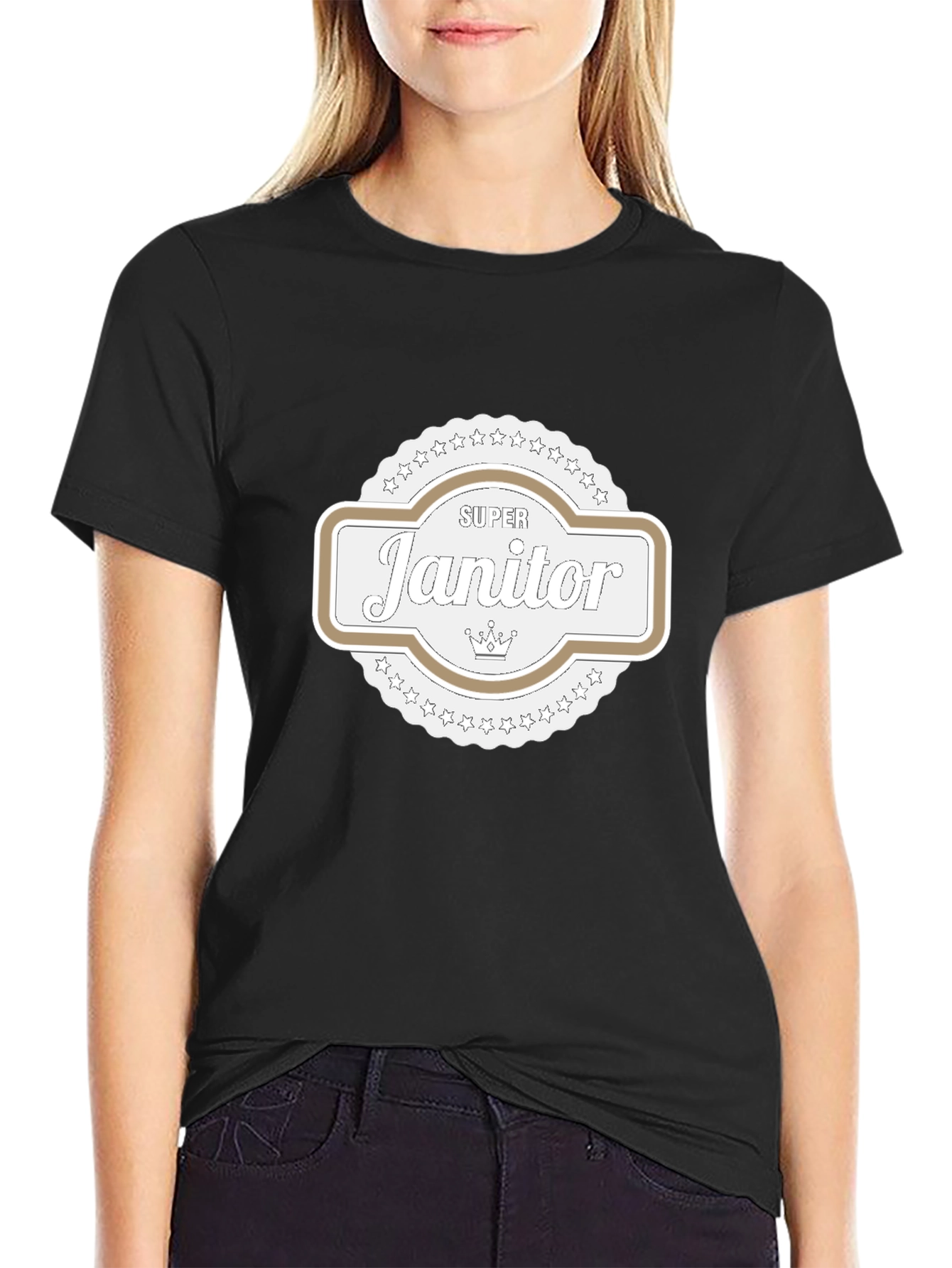 Super Janitor T-Shirt - Black Cotton Tee