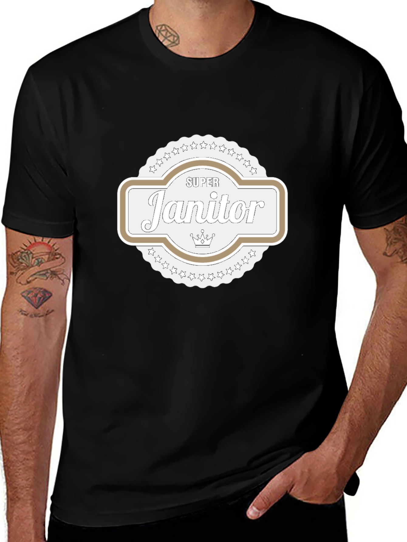 Super Janitor T-Shirt - Black Cotton Tee