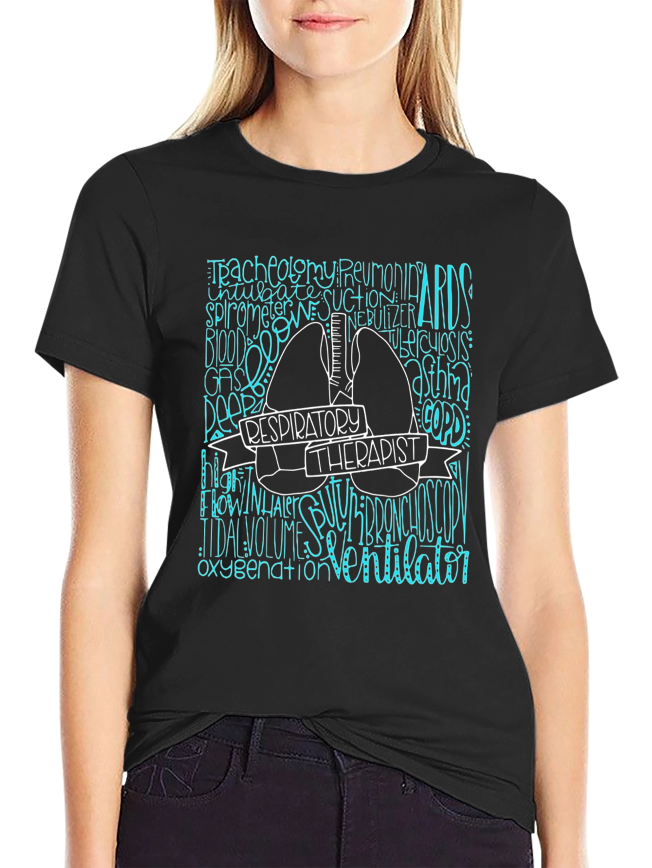 Respiratory Therapist Graphic Tee - Black