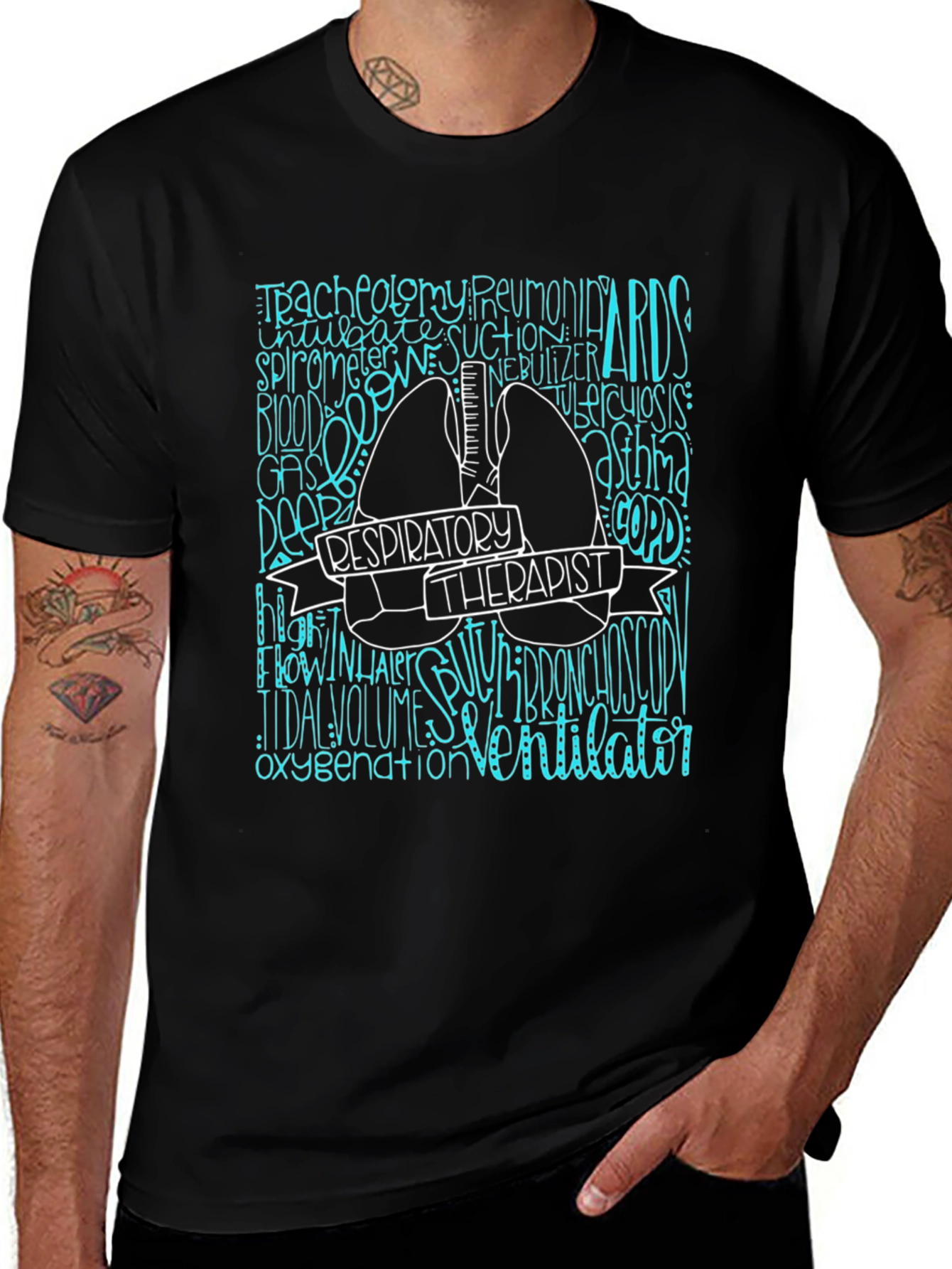 Respiratory Therapist Graphic Tee - Black