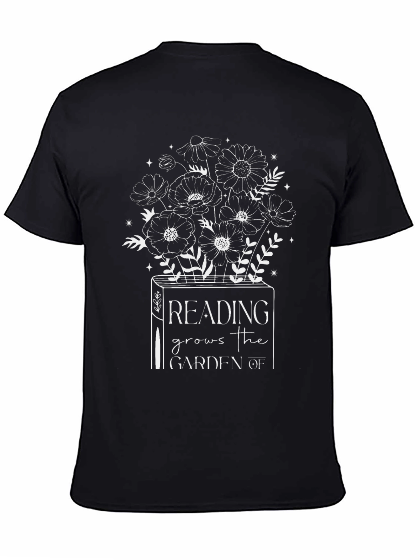 Reading Grows the Garden Black T-Shirt