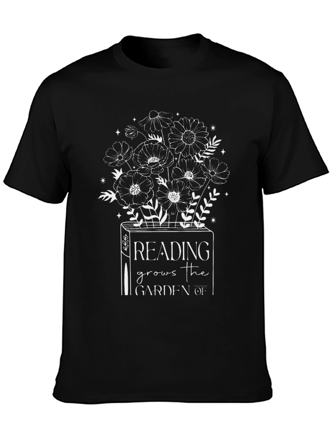 Reading Grows the Garden Black T-Shirt