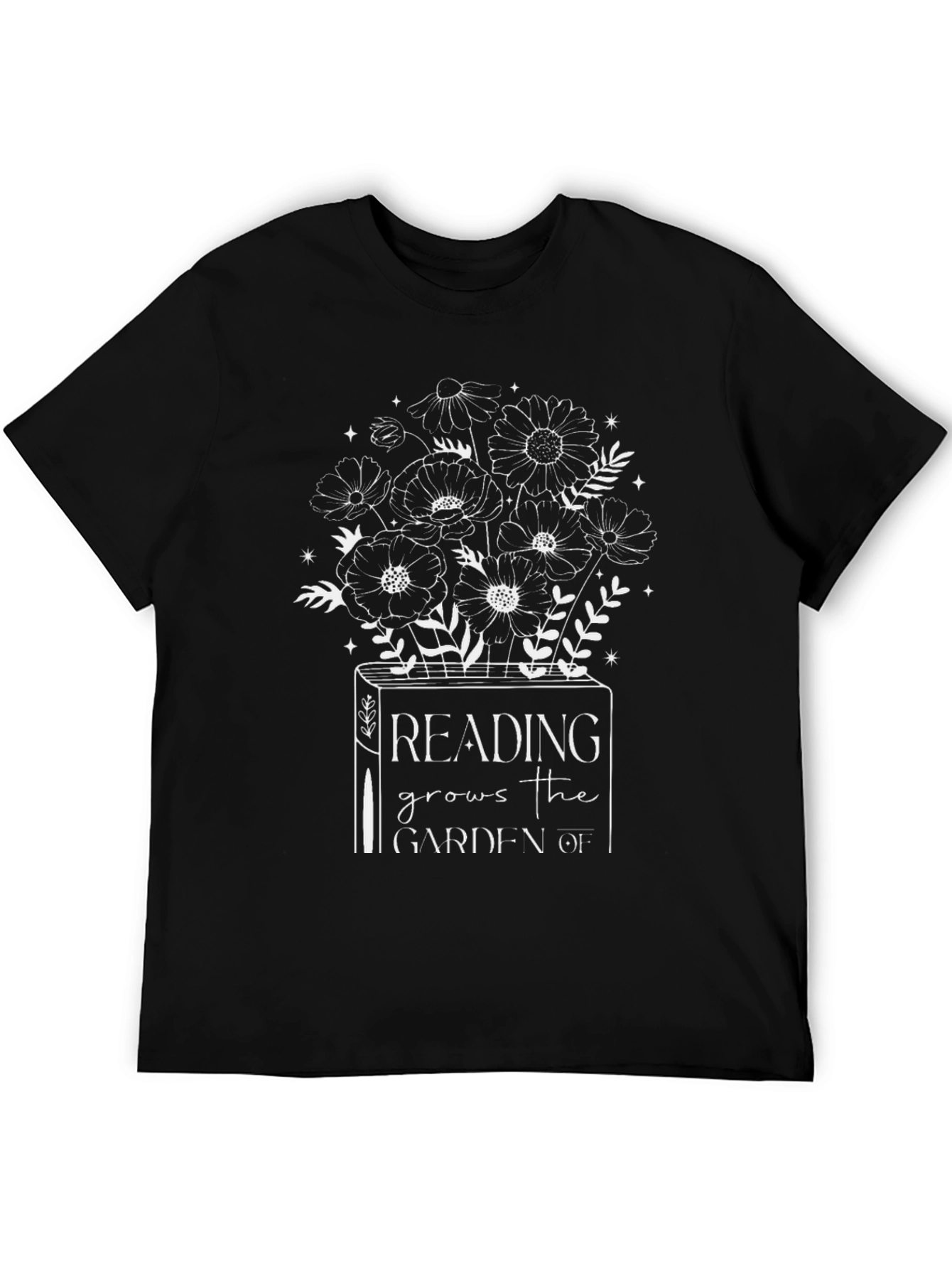 Reading Grows the Garden Black T-Shirt