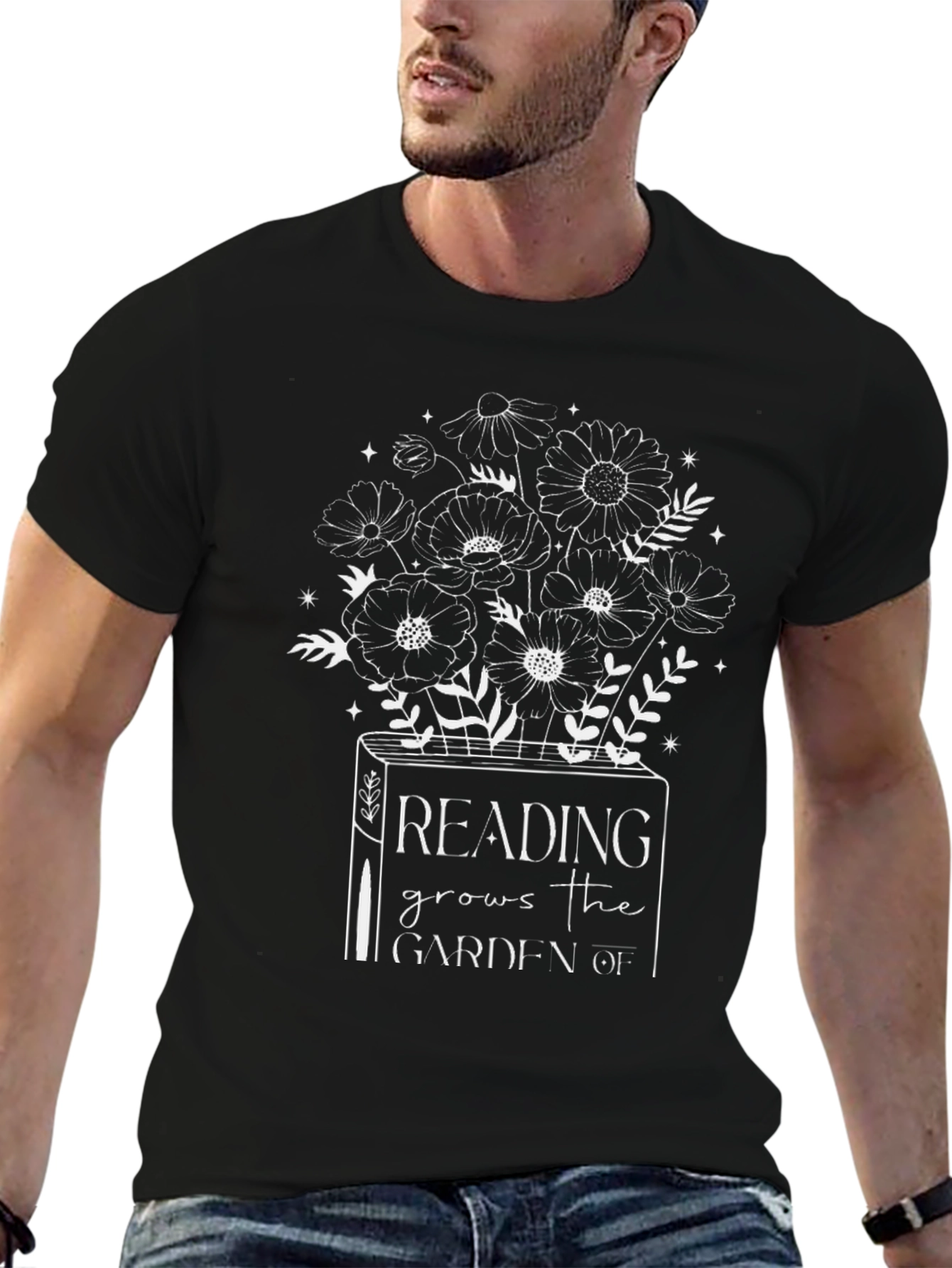 Reading Grows the Garden Black T-Shirt