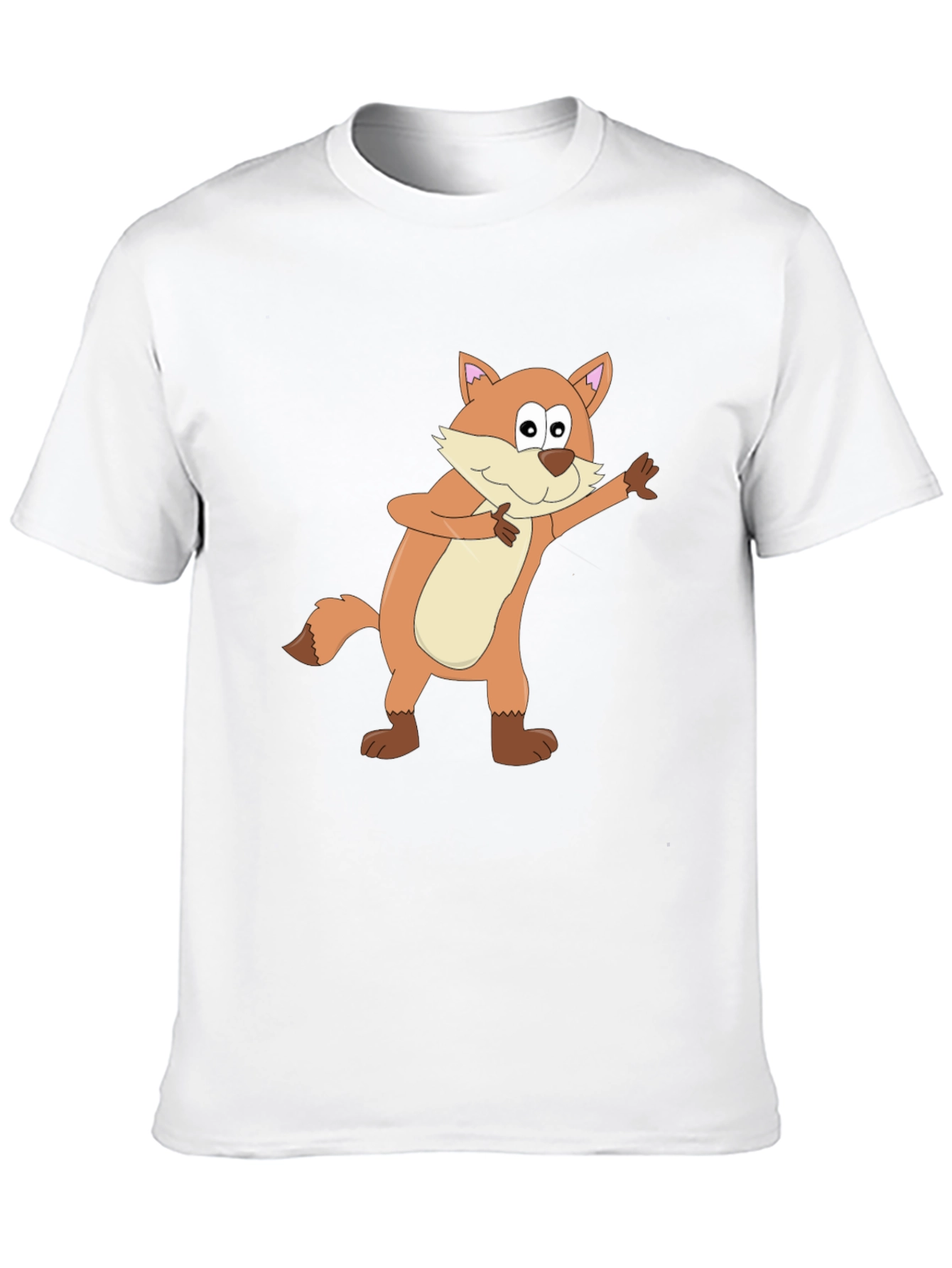 Cartoon Fox Graphic Black T-Shirt