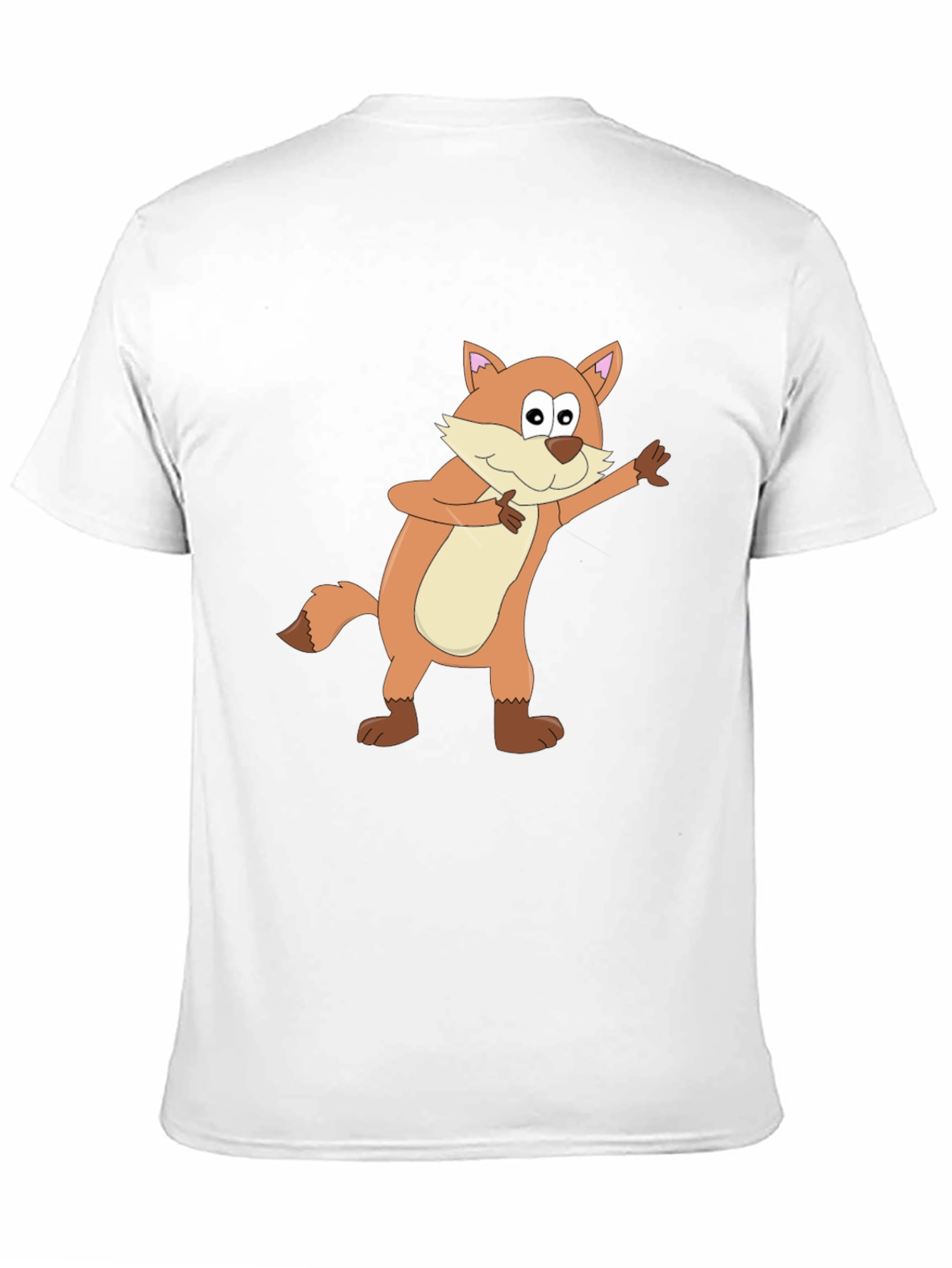 Cartoon Fox Graphic Black T-Shirt