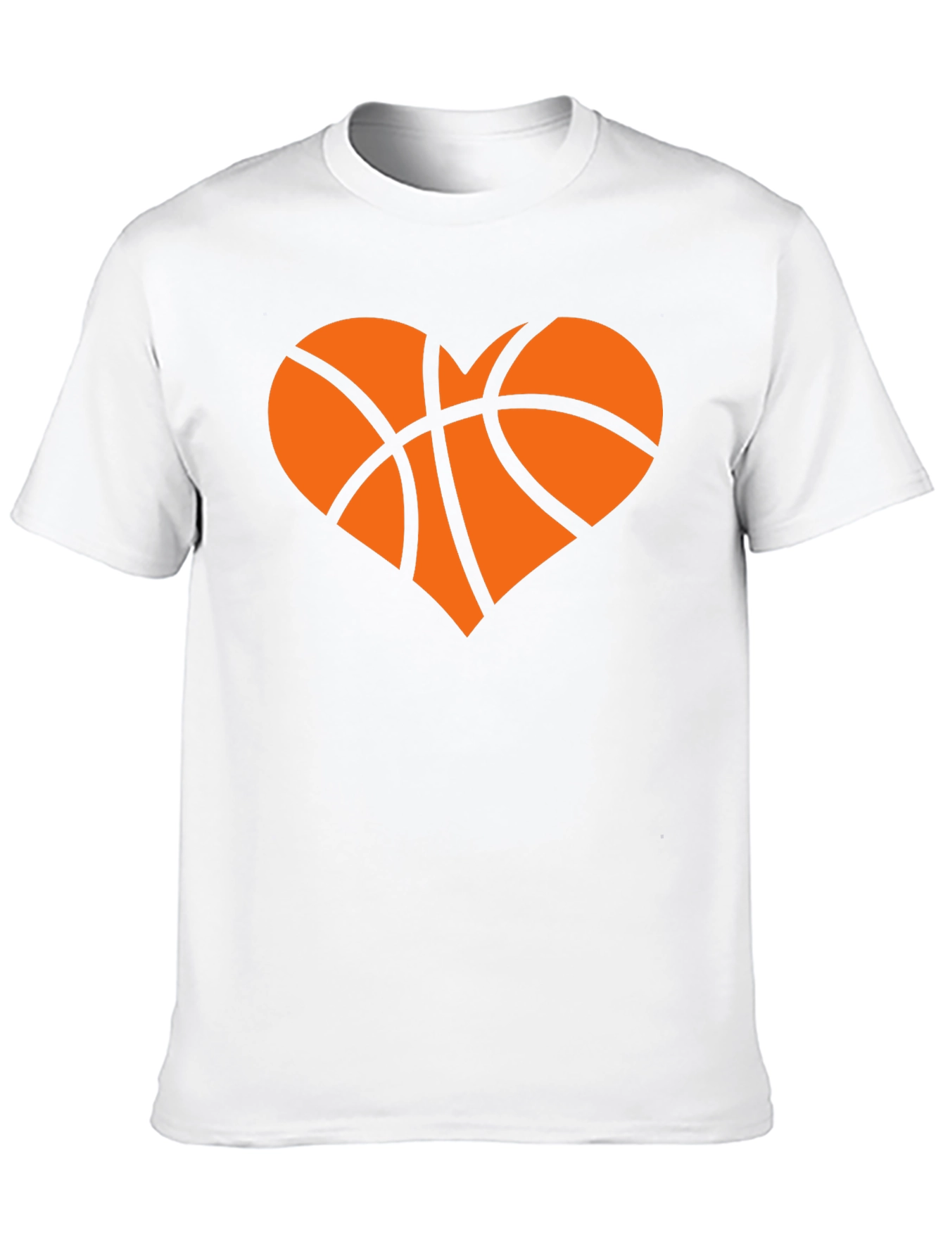 Basketball Heart Graphic Tee - Black Cotton T-Shirt