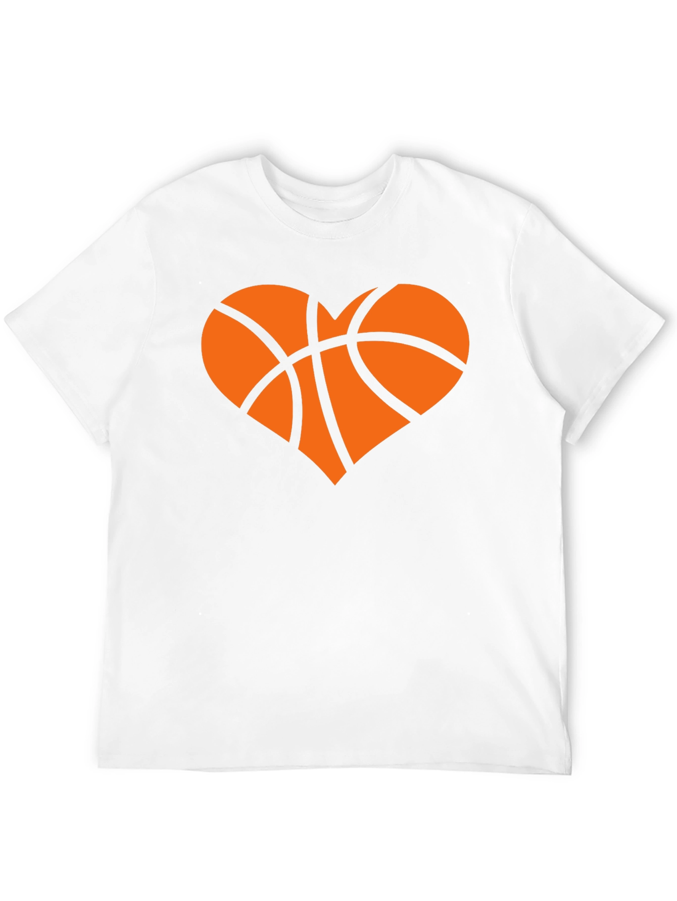 Basketball Heart Graphic Tee - Black Cotton T-Shirt