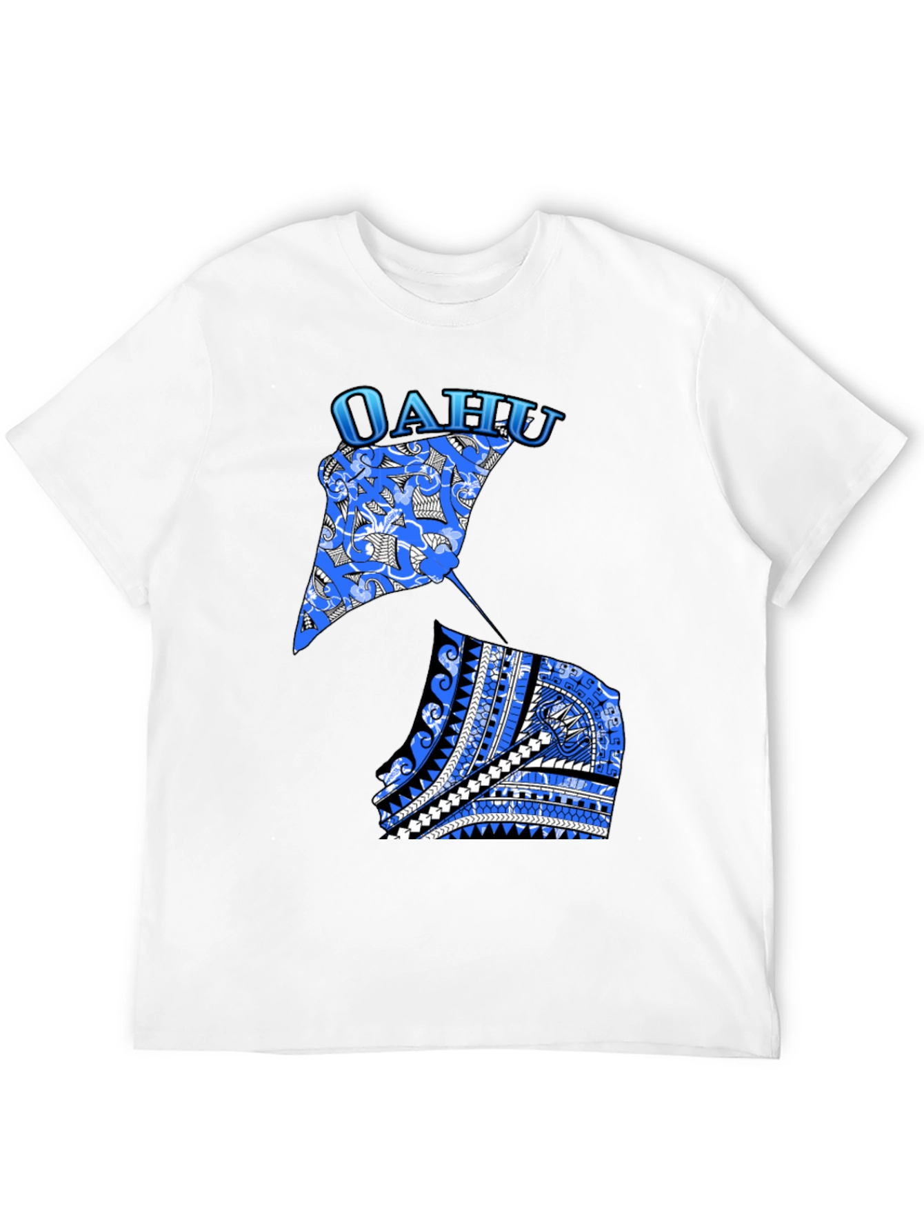Oahu Stingray Graphic Print Black T-Shirt
