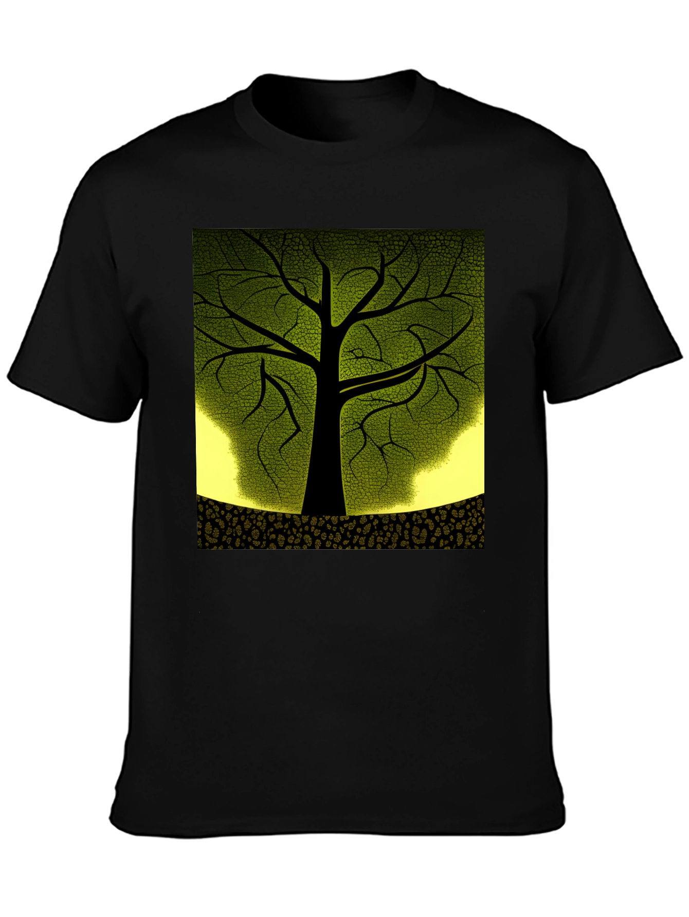 Nature Inspired Tree Graphic Black T-Shirt