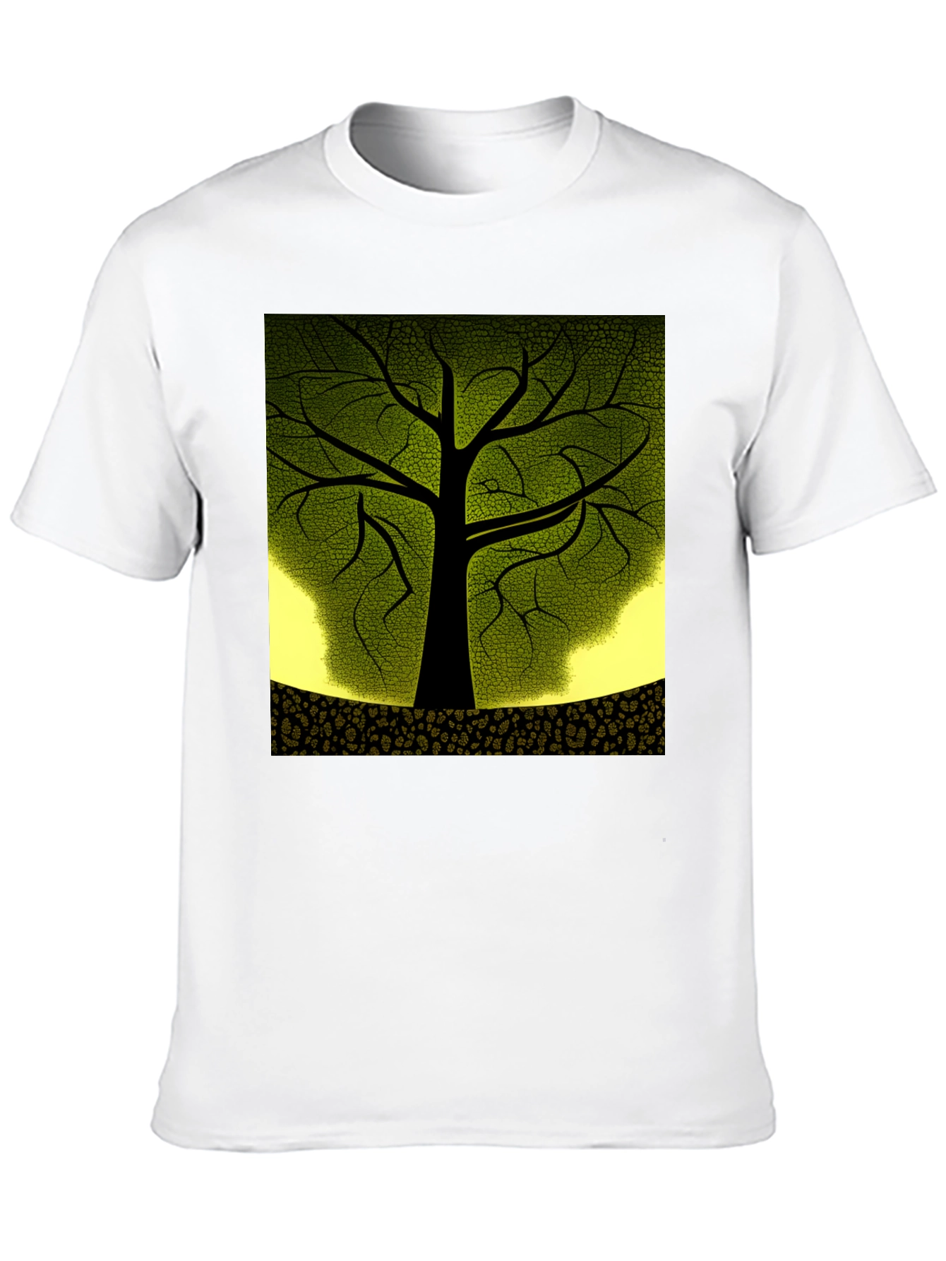Nature Inspired Tree Graphic Black T-Shirt