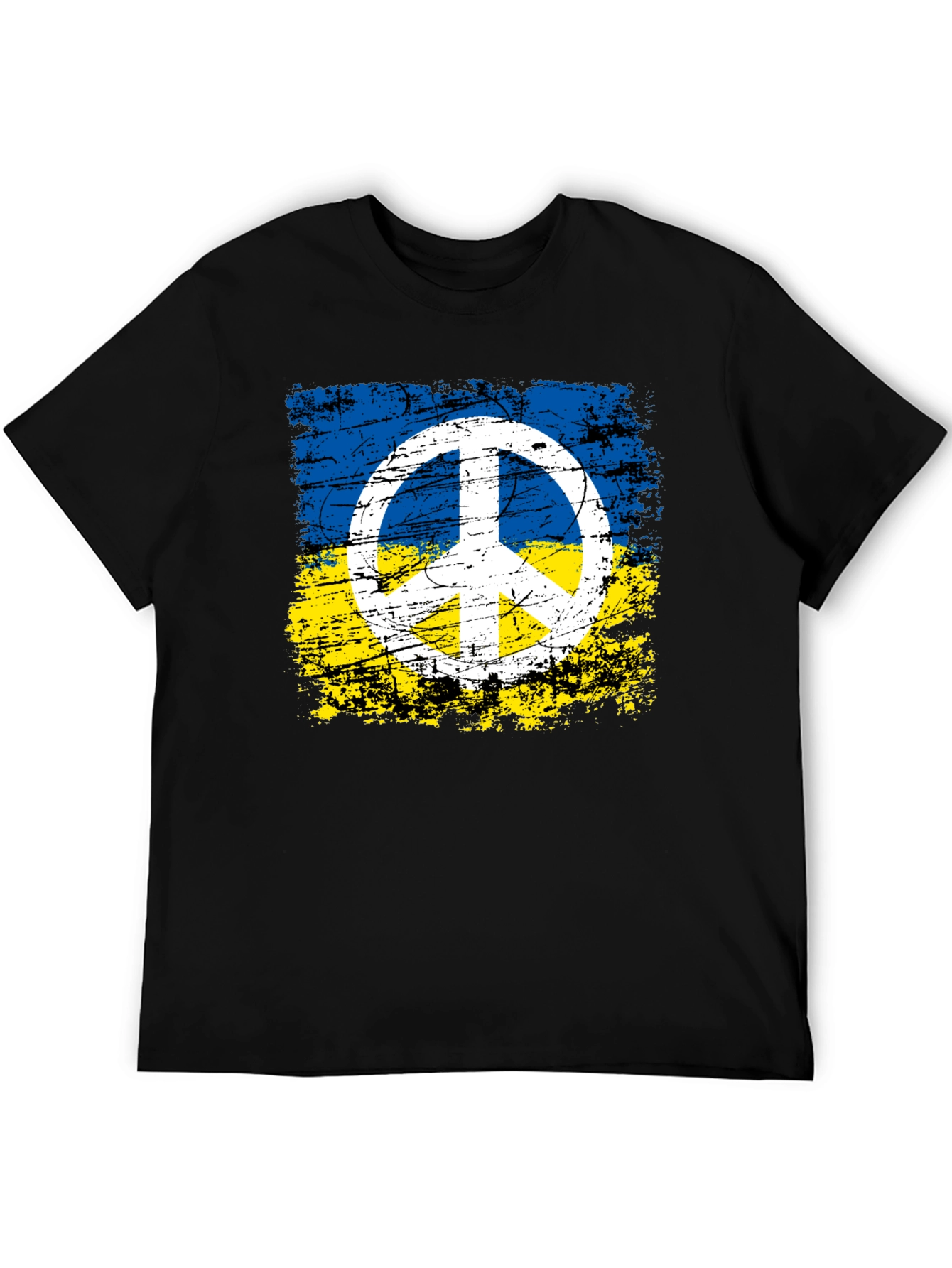 Ukraine Flag Peace Sign Graphic Tee