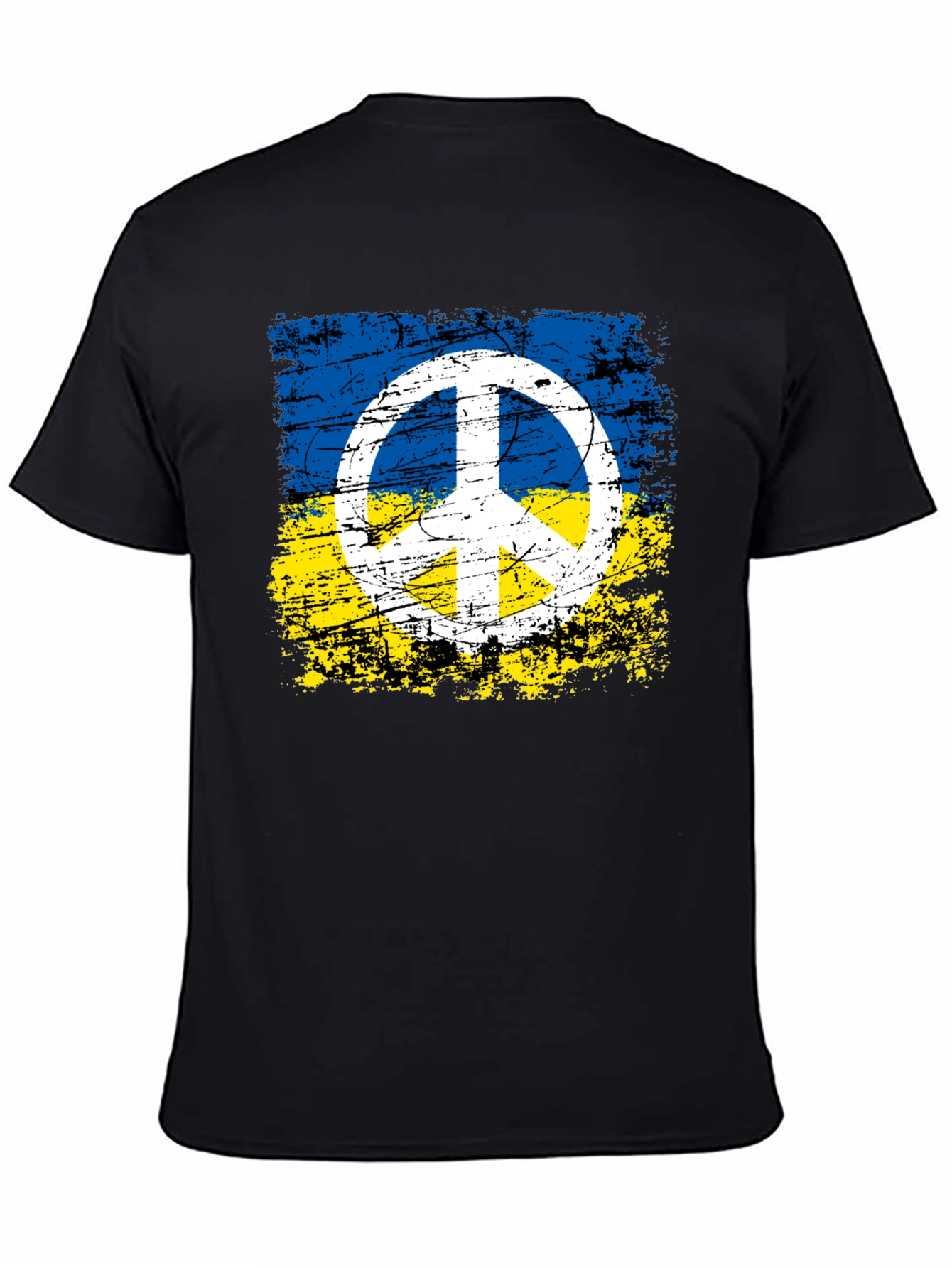Ukraine Flag Peace Sign Graphic Tee