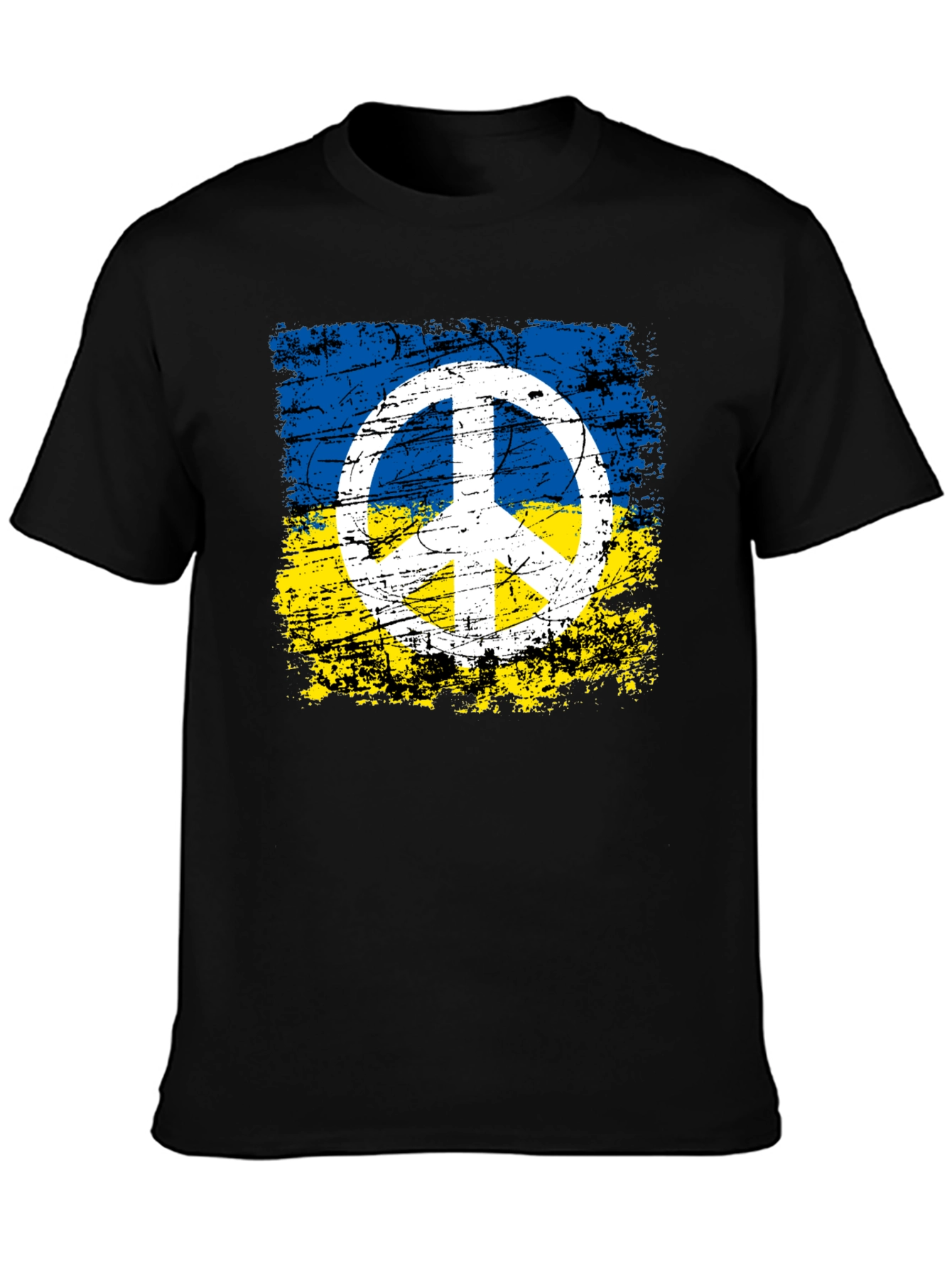 Ukraine Flag Peace Sign Graphic Tee