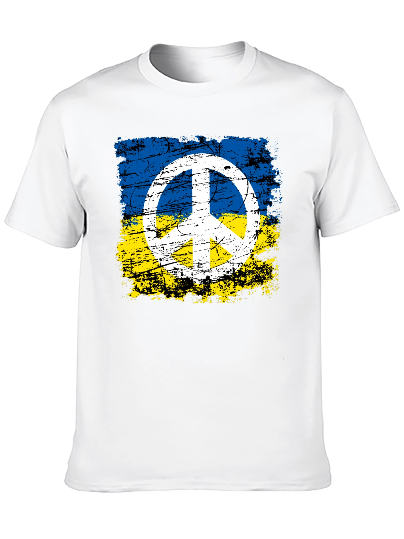Ukraine Flag Peace Sign Graphic Tee