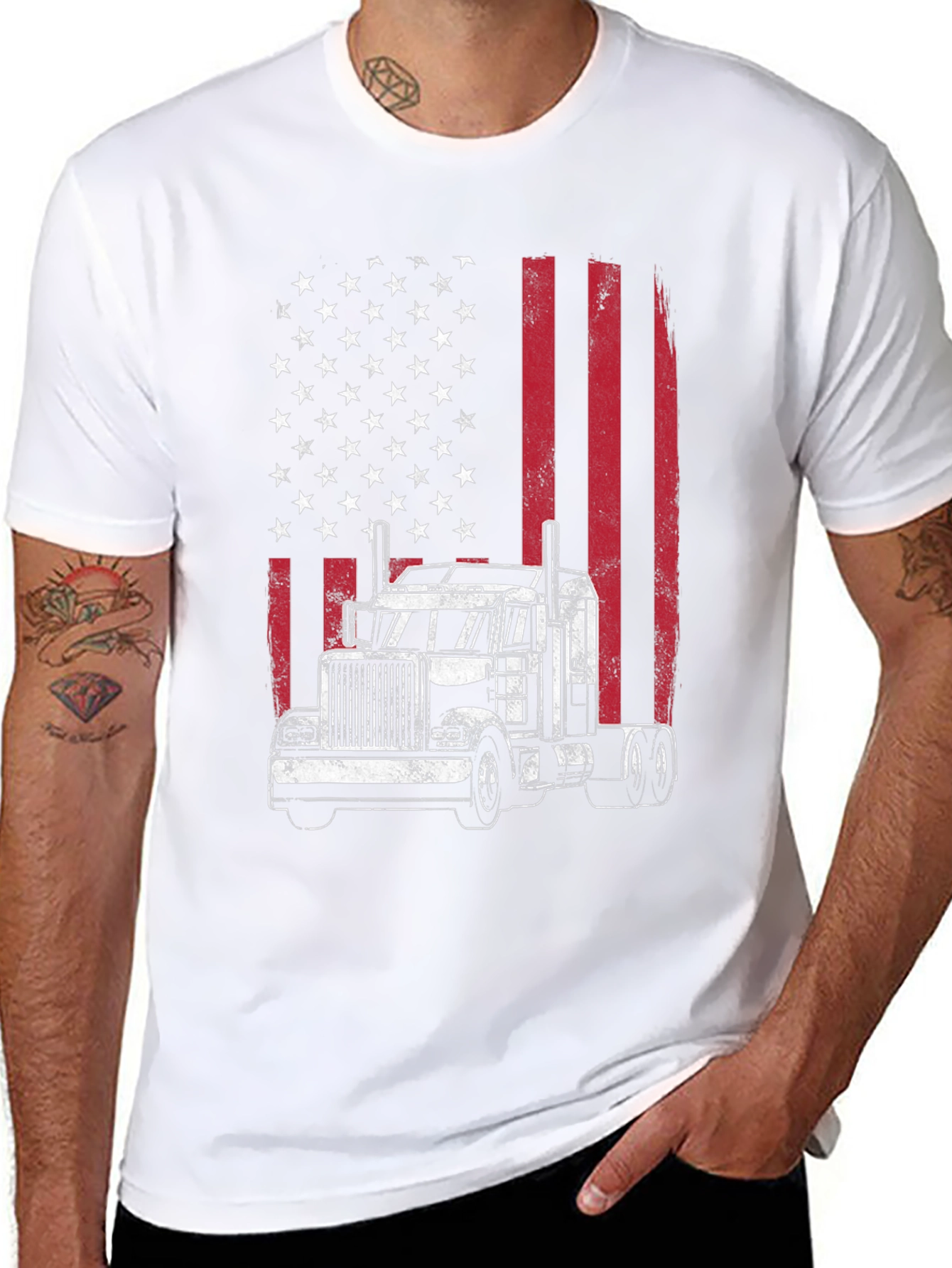 American Flag Trucker T-Shirt