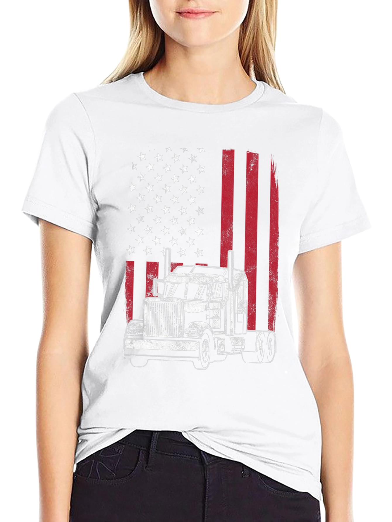 American Flag Trucker T-Shirt