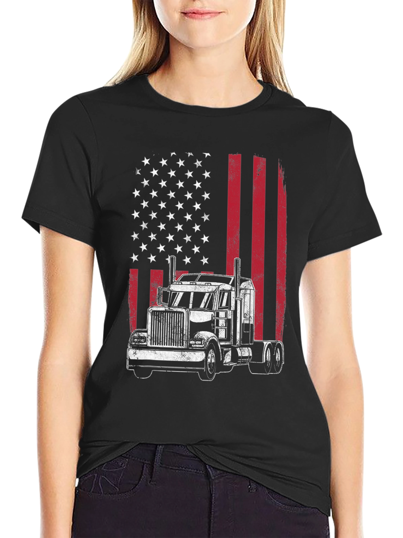 American Flag Trucker T-Shirt