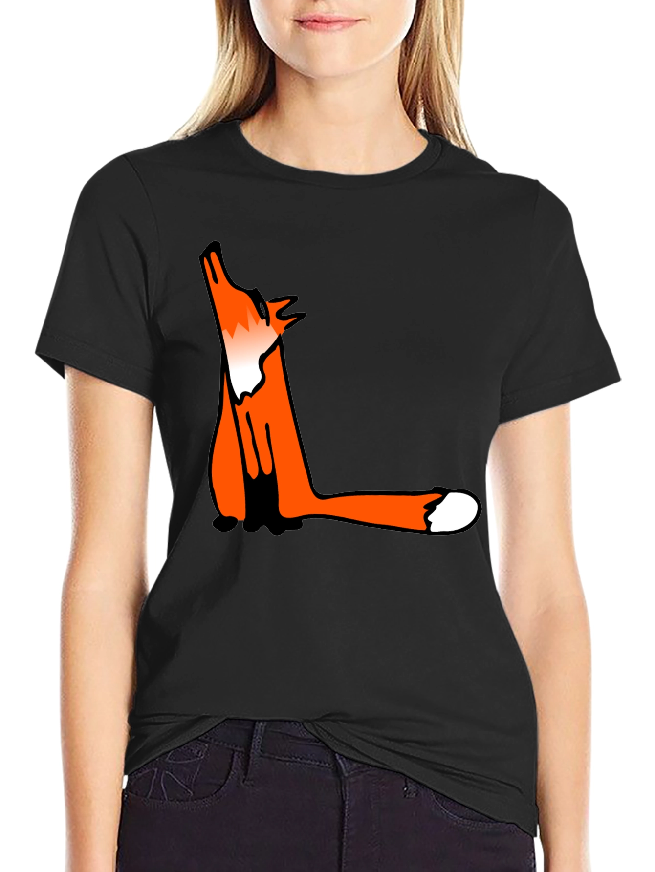 Fox Graphic Black T-Shirt - Mens Casual Tee