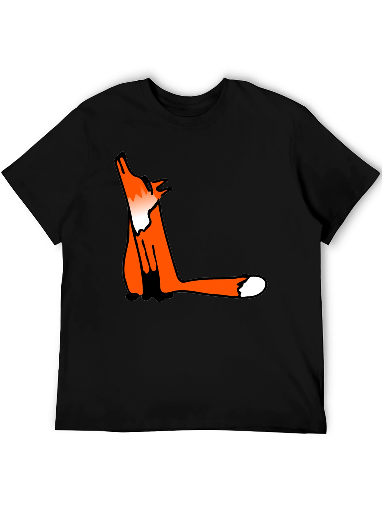 Fox Graphic Black T-Shirt - Mens Casual Tee