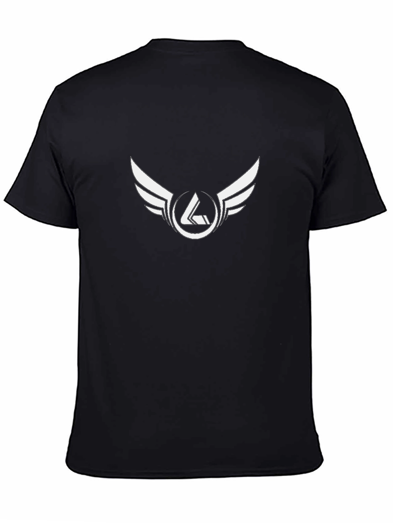 Mens Black T-Shirt with Winged Logo