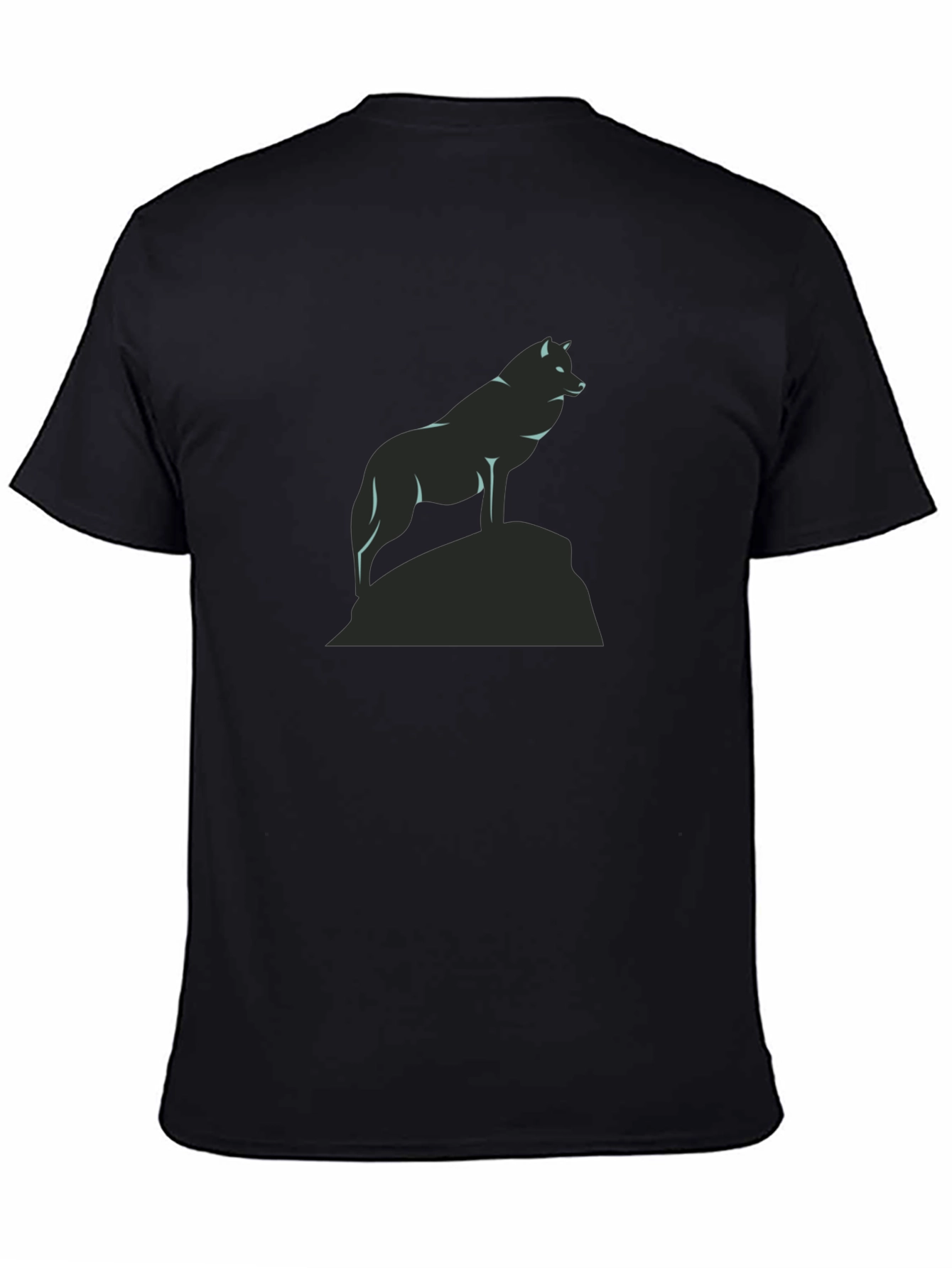 Wolf Silhouette Graphic Tee - Black