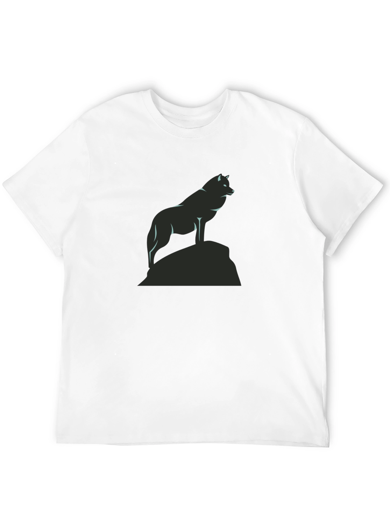 Wolf Silhouette Graphic Tee - Black