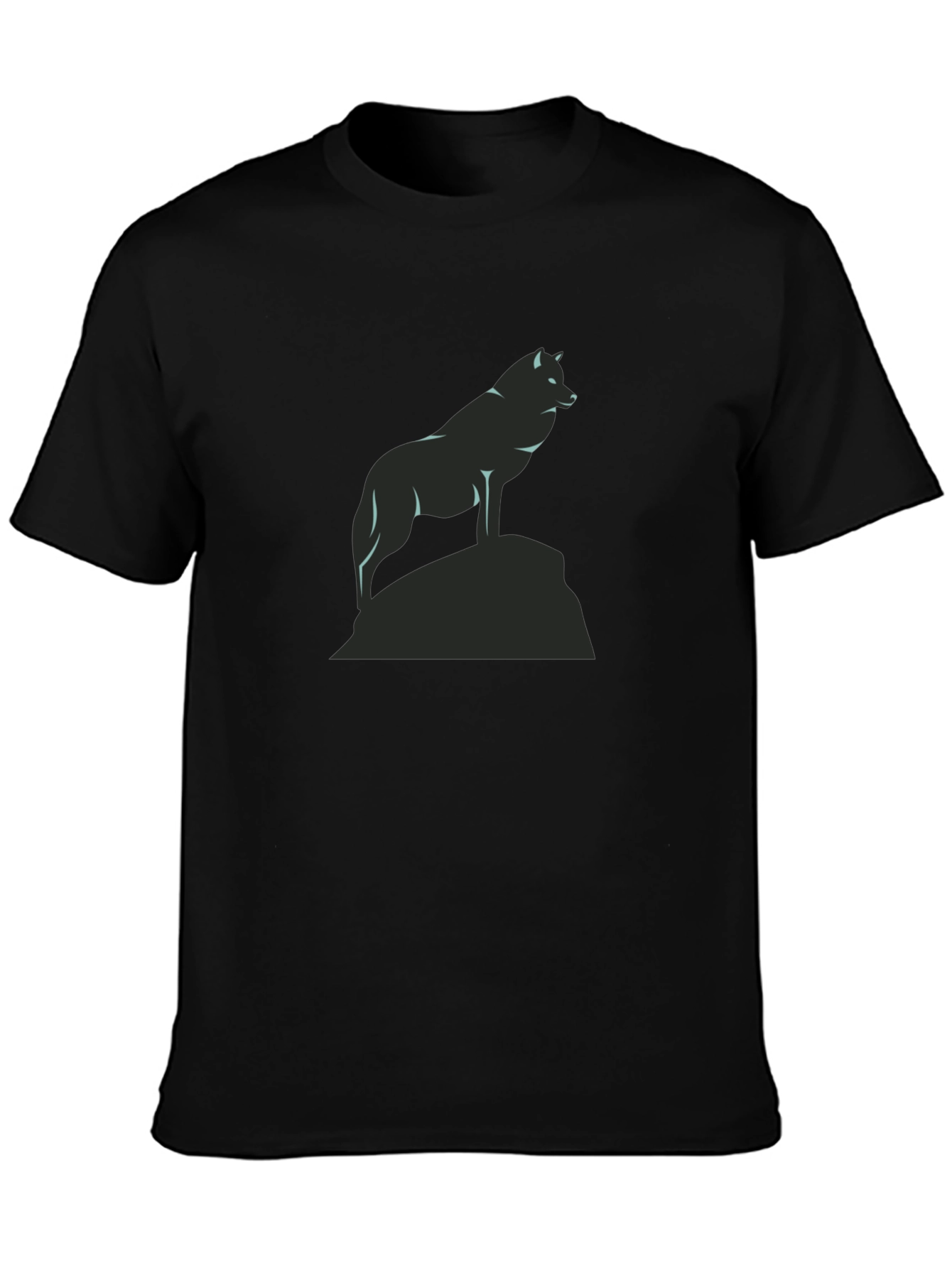 Wolf Silhouette Graphic Tee - Black