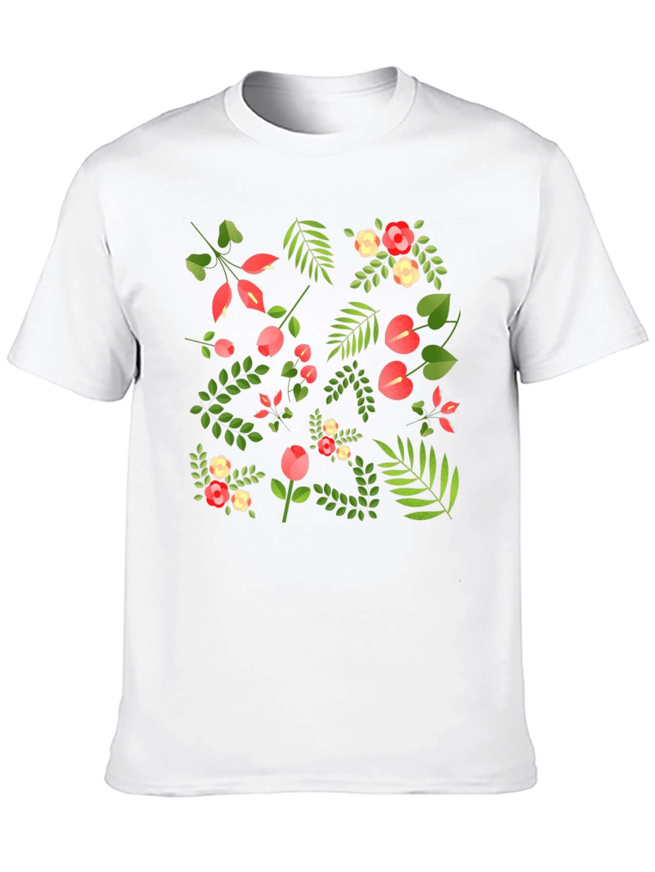 Floral Print Black T-Shirt - Stylish Mens Tee