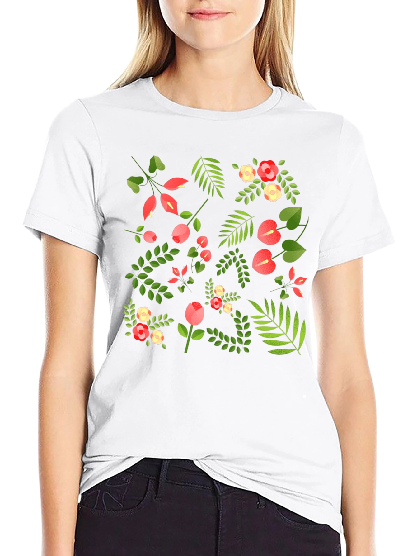 Floral Print Black T-Shirt - Stylish Mens Tee