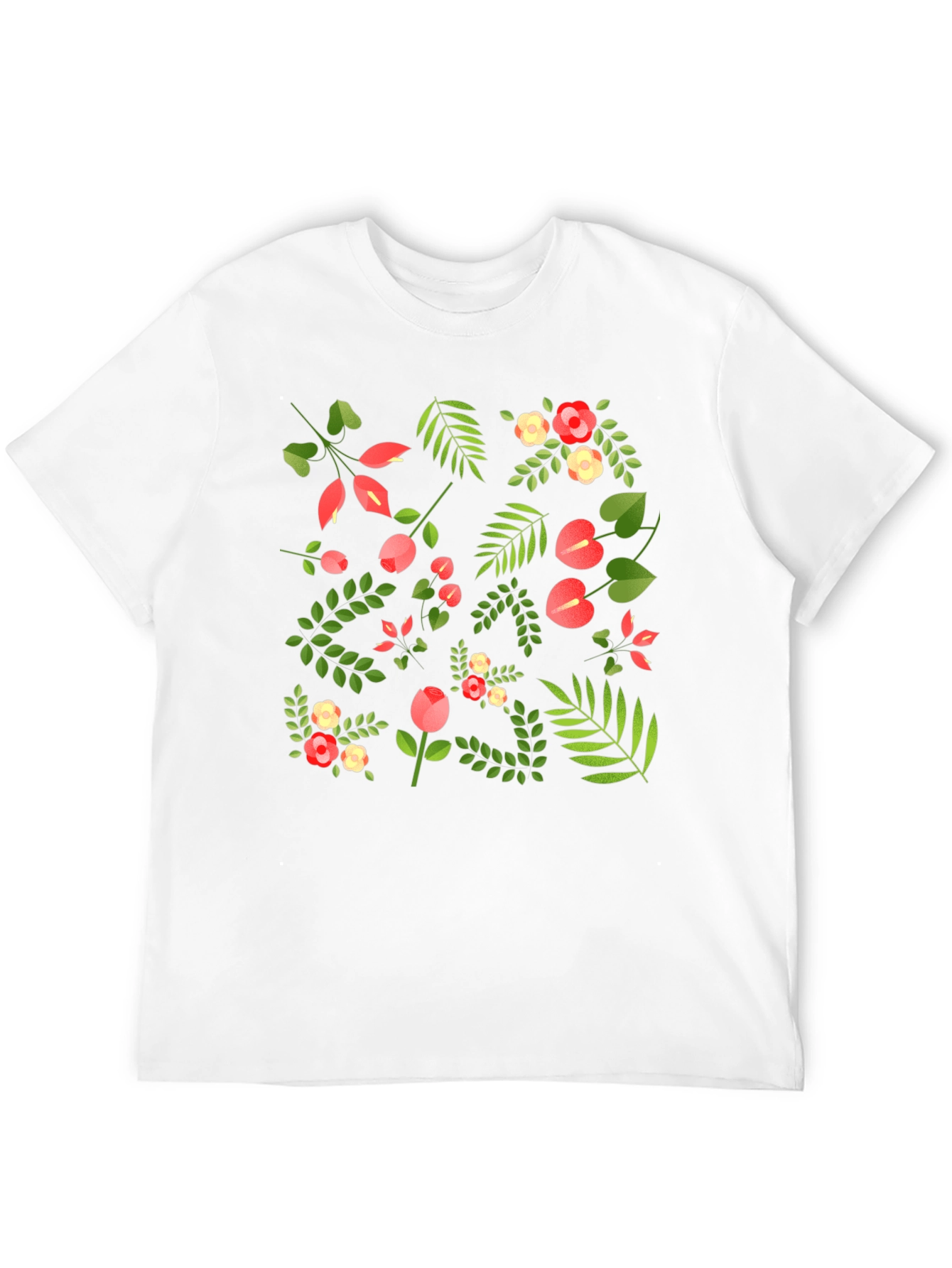 Floral Print Black T-Shirt - Stylish Mens Tee