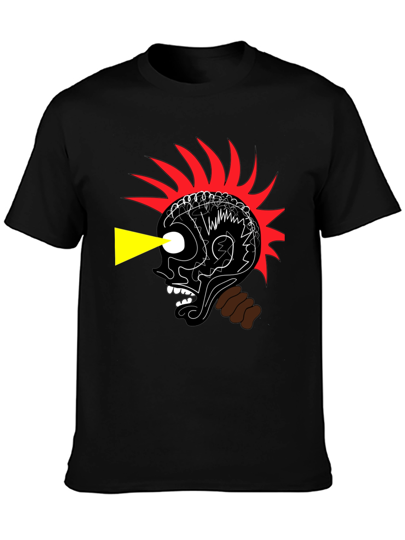 Edgy Graphic Print Black T-Shirt