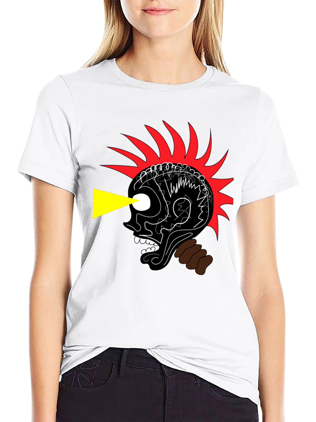 Edgy Graphic Print Black T-Shirt
